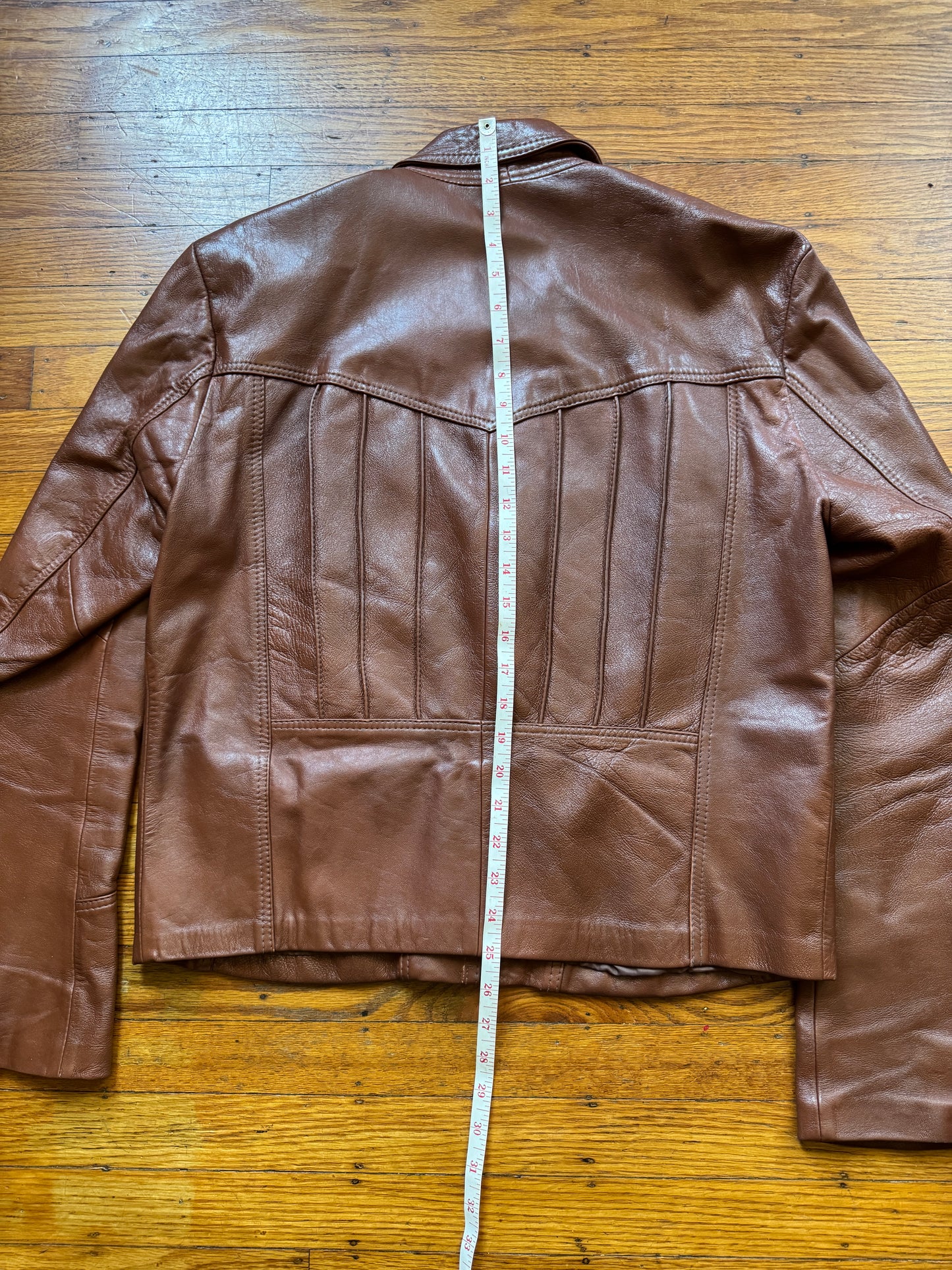 Men's Brown Vintage Leather Jacket, Large, 42