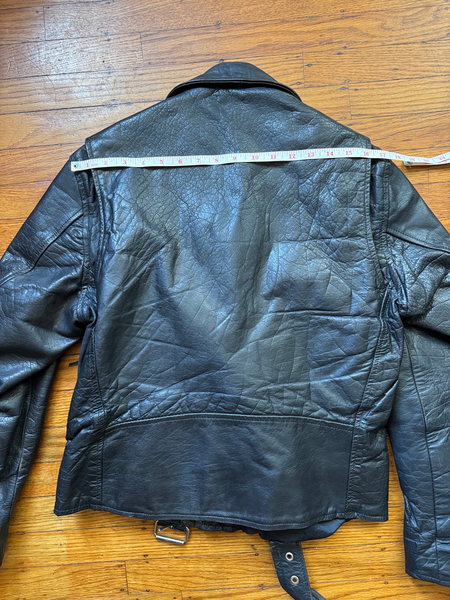 mens vintage leather motorcycle jacket 1980s