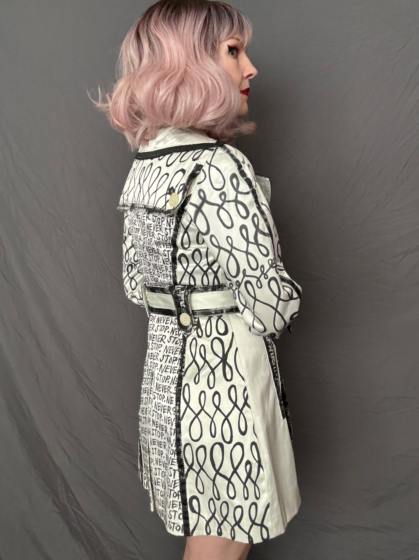 womens ivory custom trench coat