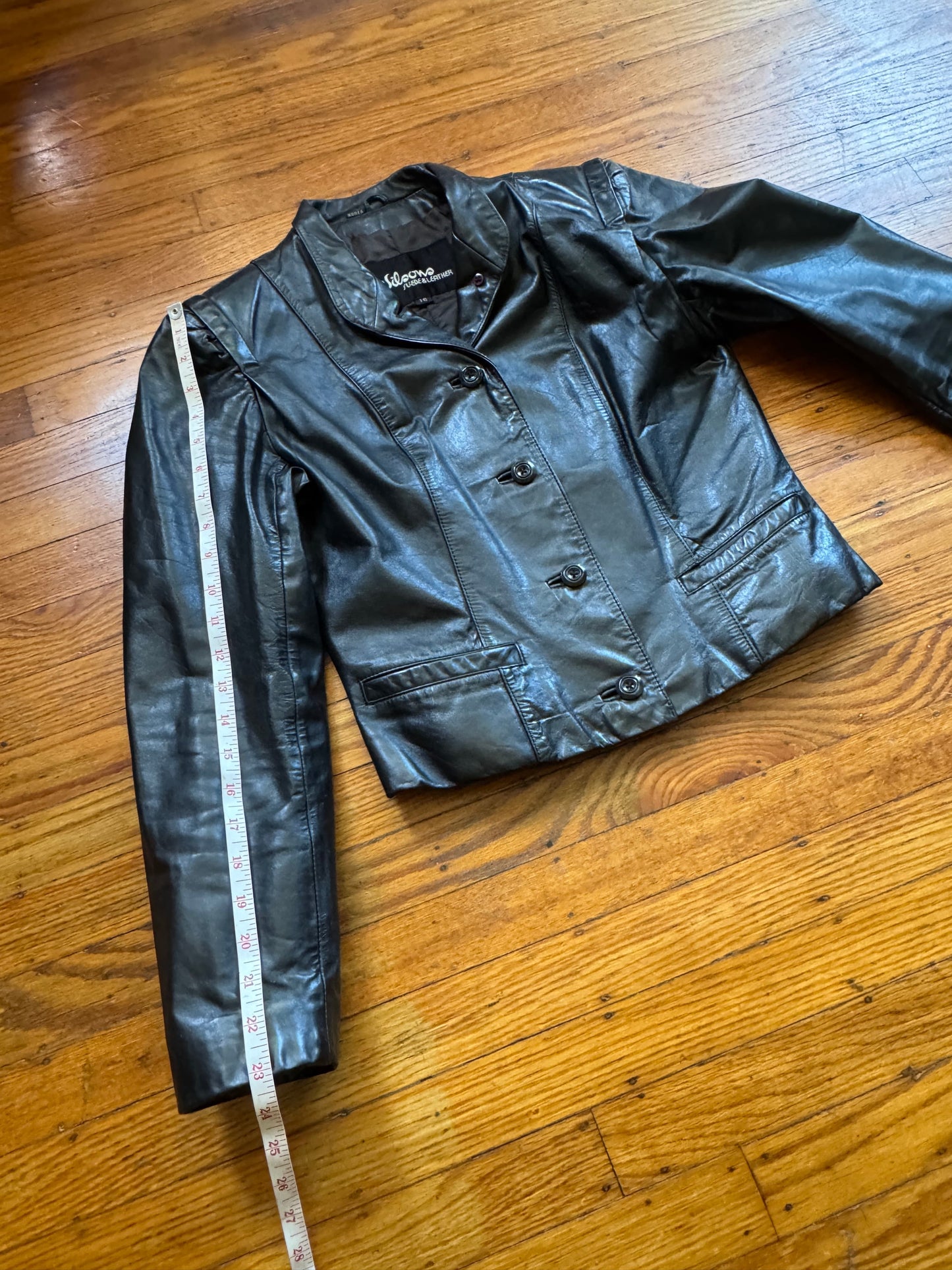 Women's Vintage Leather 80s Jacket, S
