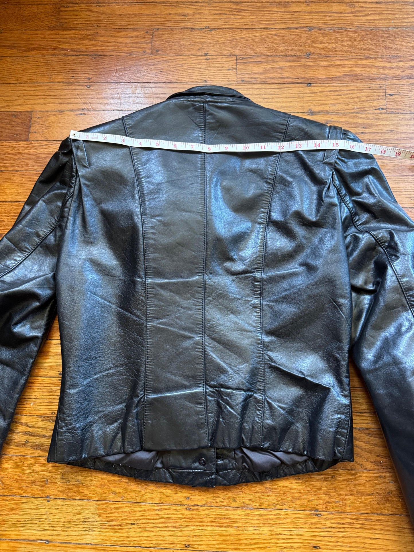 Women's Vintage Leather 80s Jacket, S