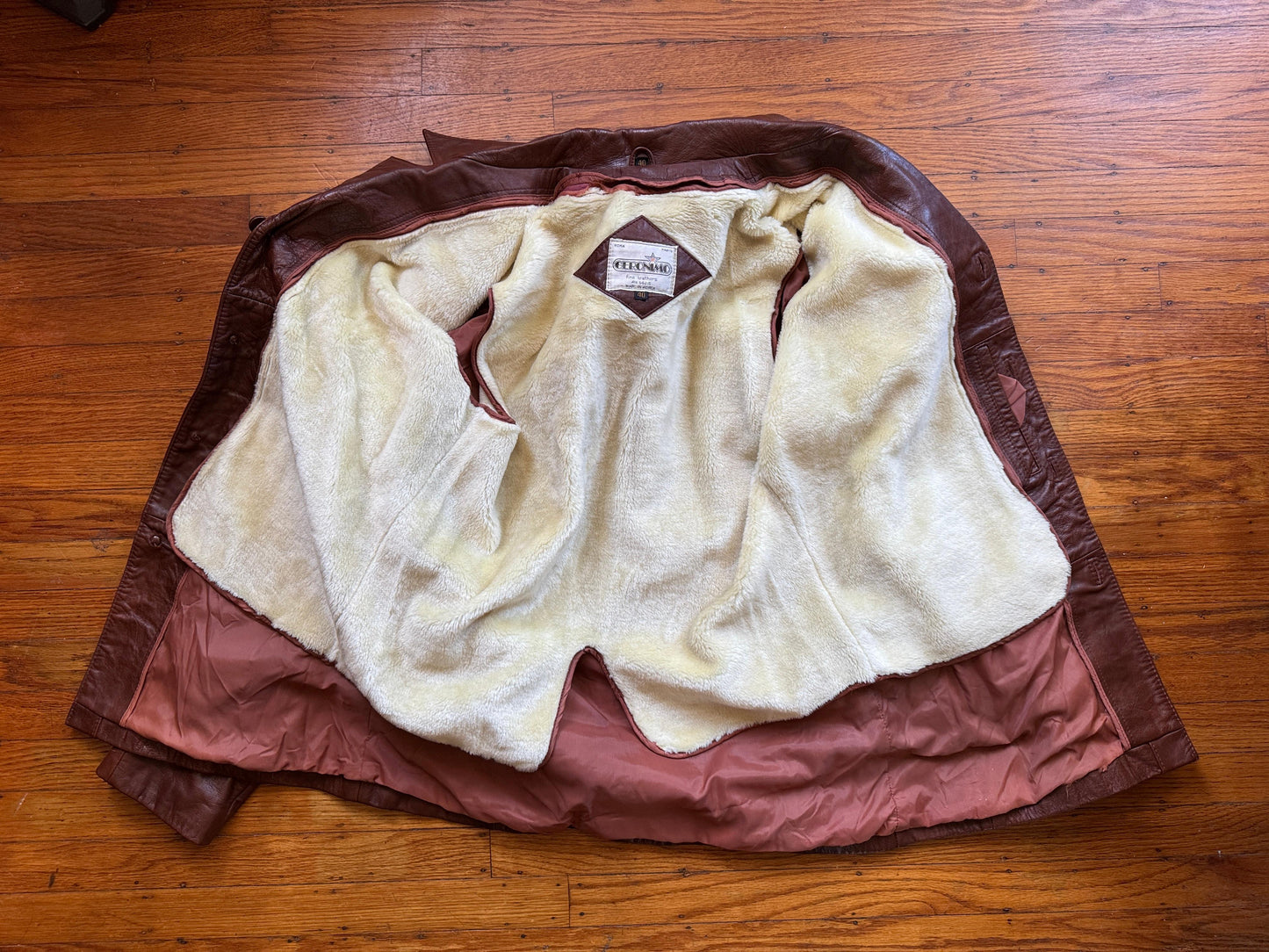 Men's 1970's Brown Vintage Leather Jacket, Large, M 40
