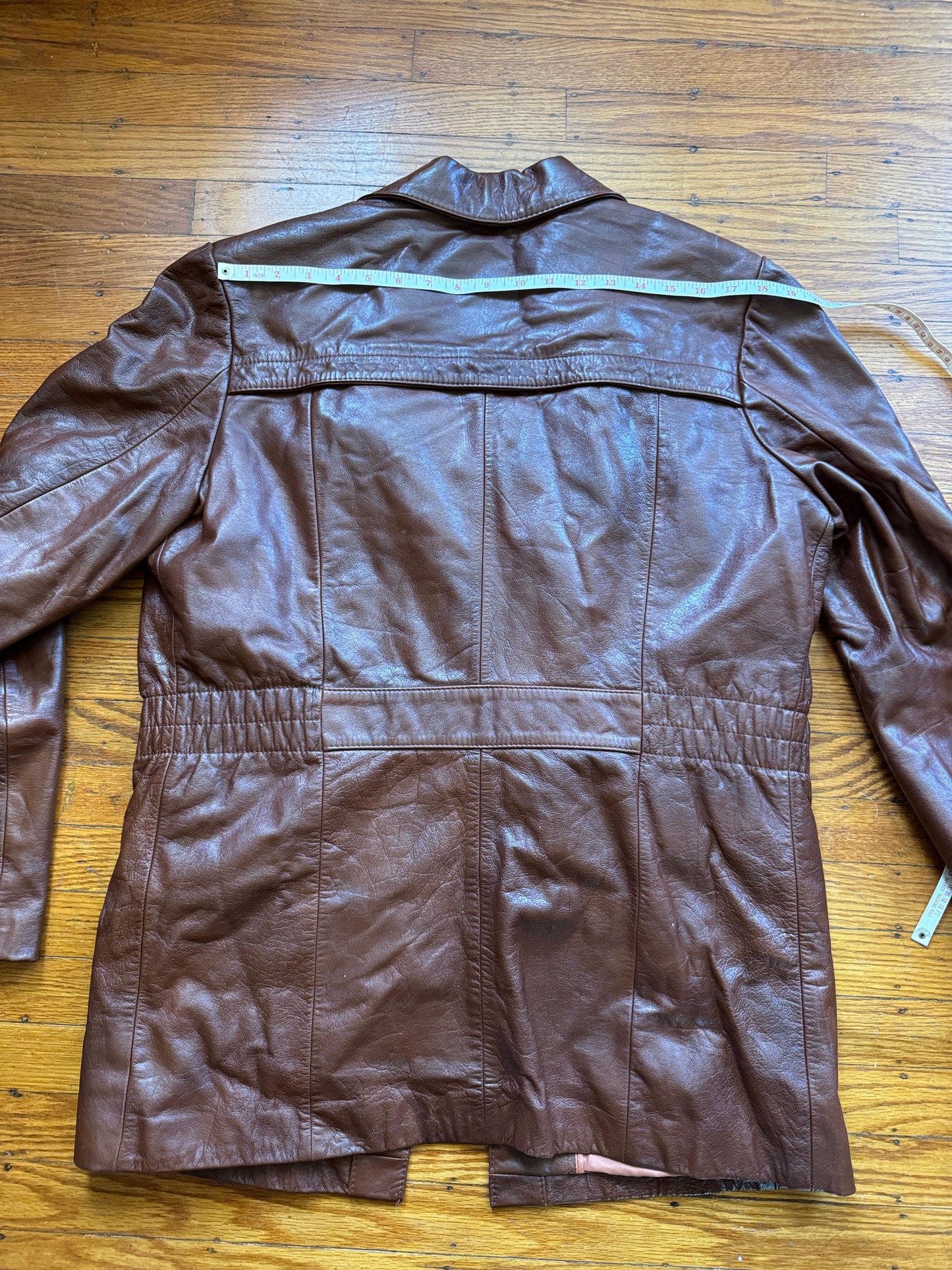 Men's 1970's Brown Vintage Leather Jacket, Large, M 40