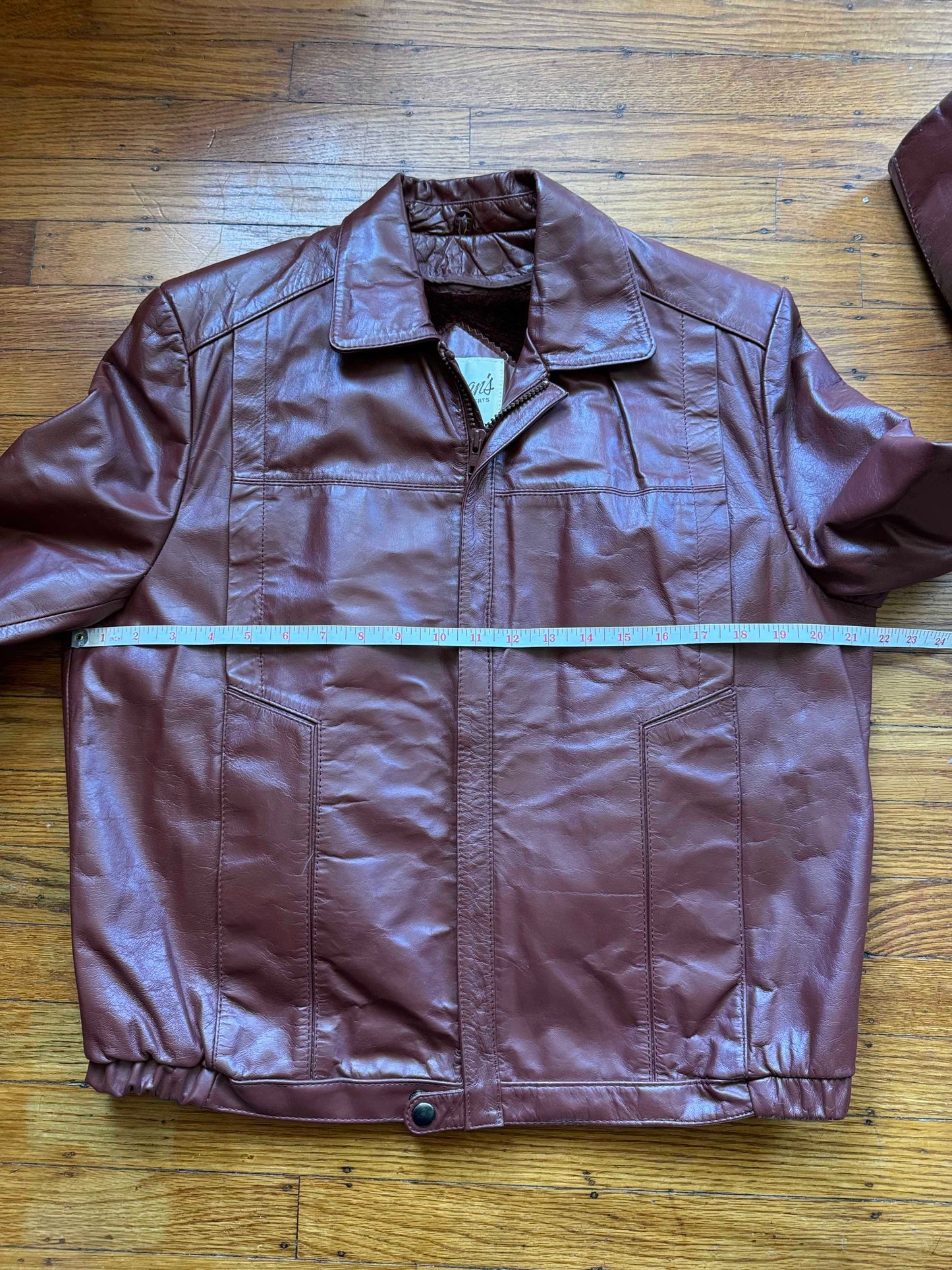 Men's 1970's Brown Vintage Leather Jacket, Large, M 40