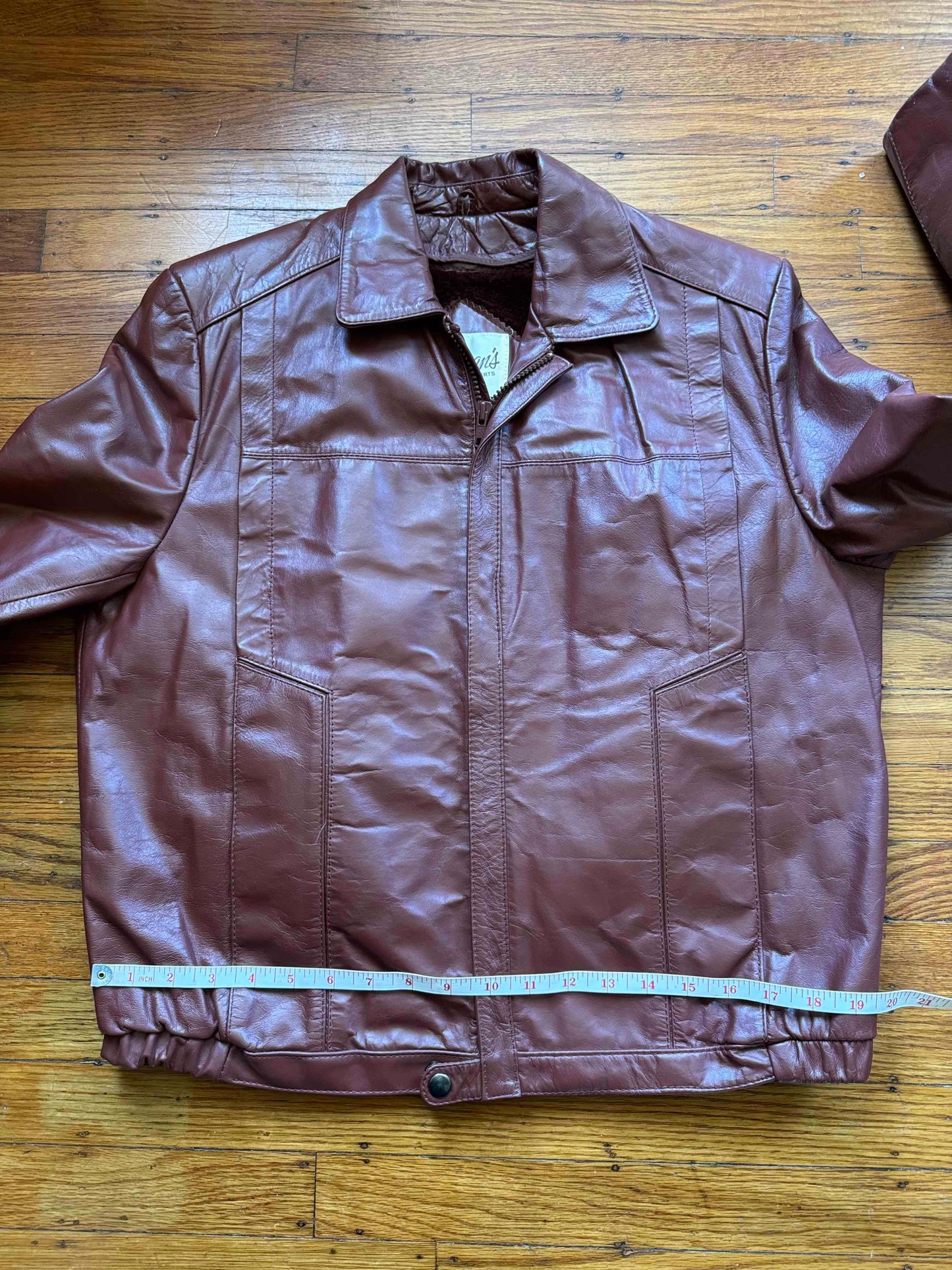 Men's 1970's Brown Vintage Leather Jacket, Large, M 40
