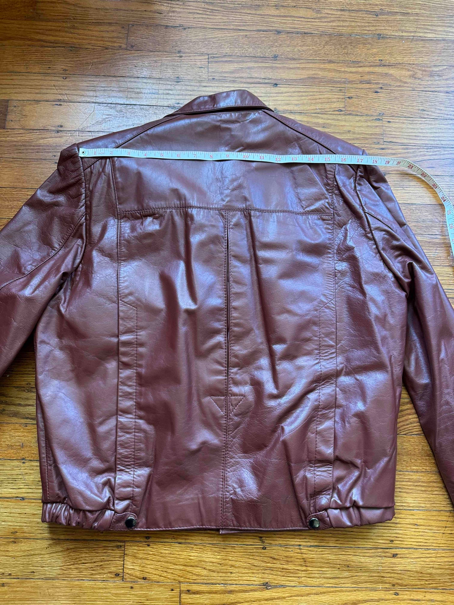 Men's 1970's Brown Vintage Leather Jacket, Large, M 40