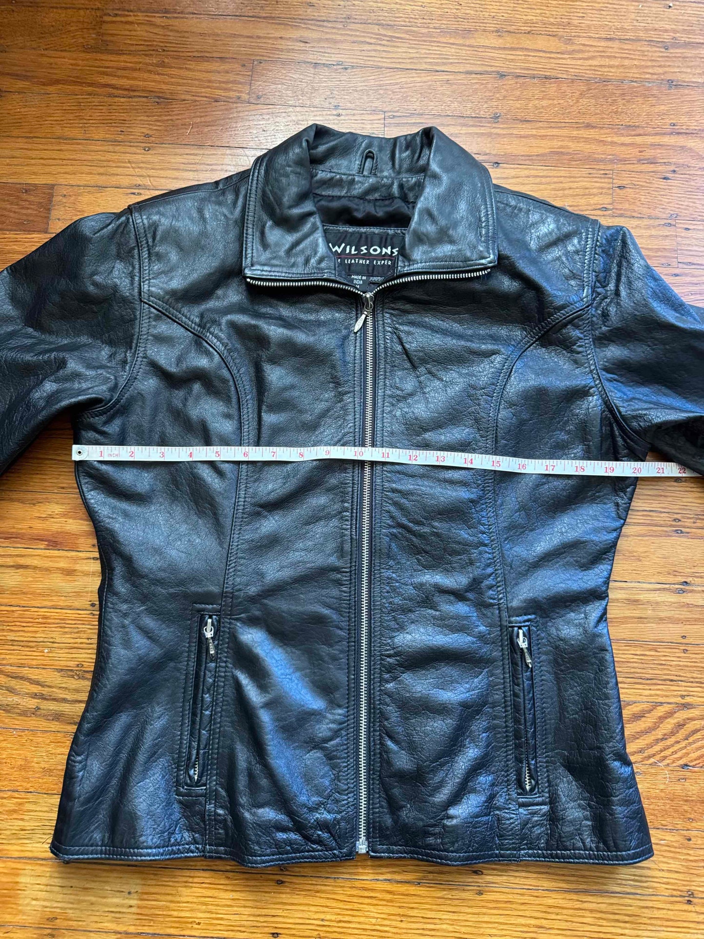 Black Leather Women's Y2K Vintage Jacket, Size M