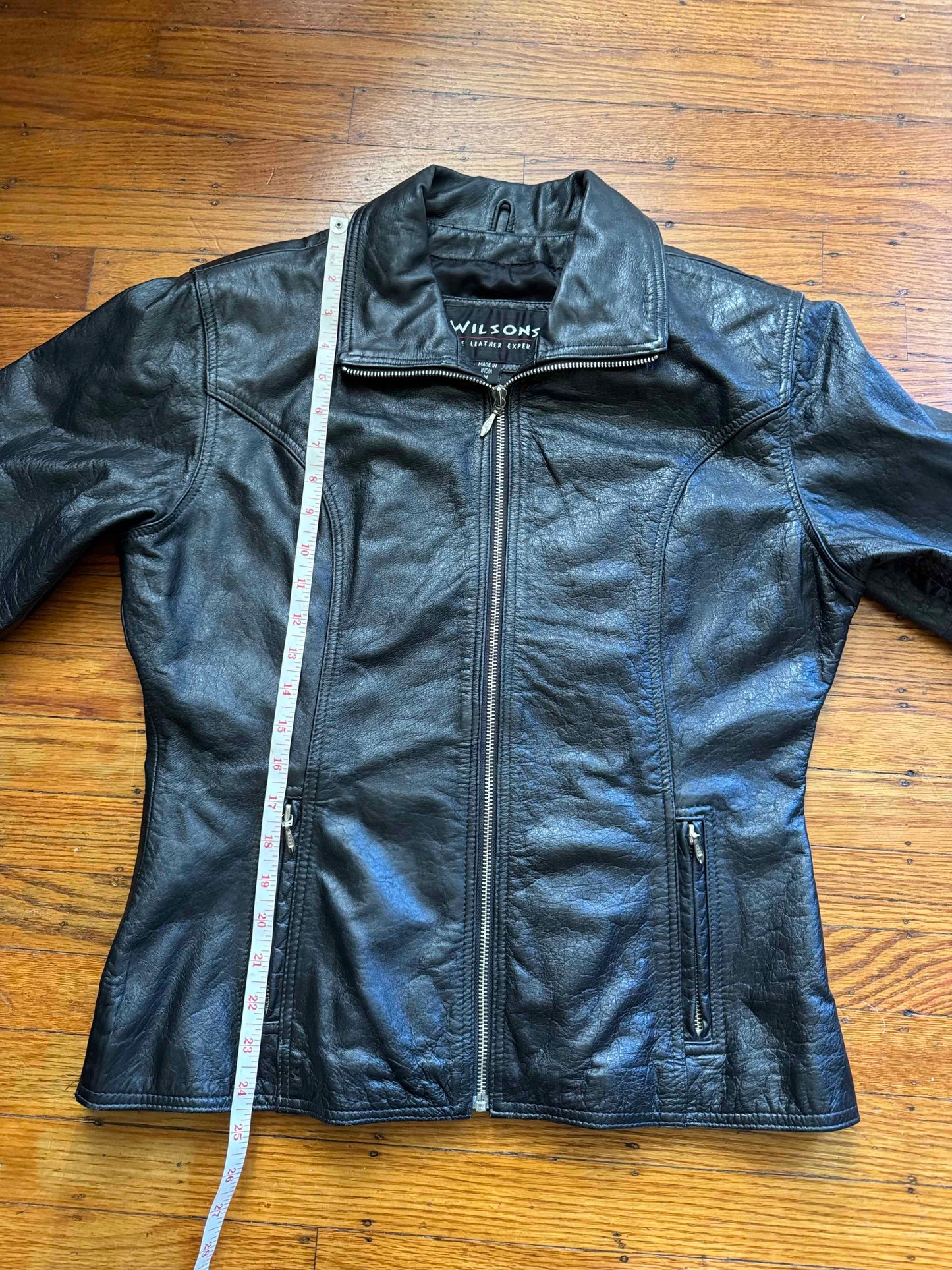 Black Leather Women's Y2K Vintage Jacket, Size M