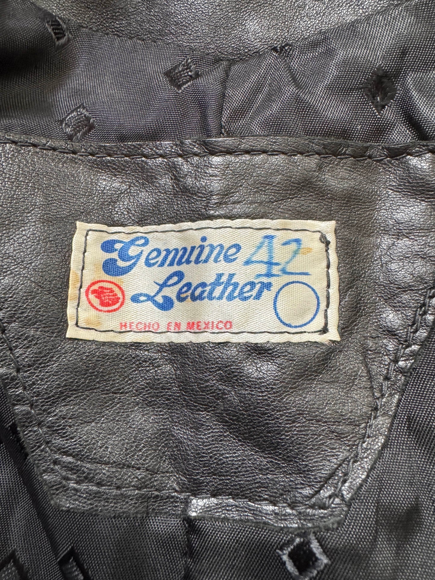Men's Vintage Black Leather Bomber Jacket, 40, M
