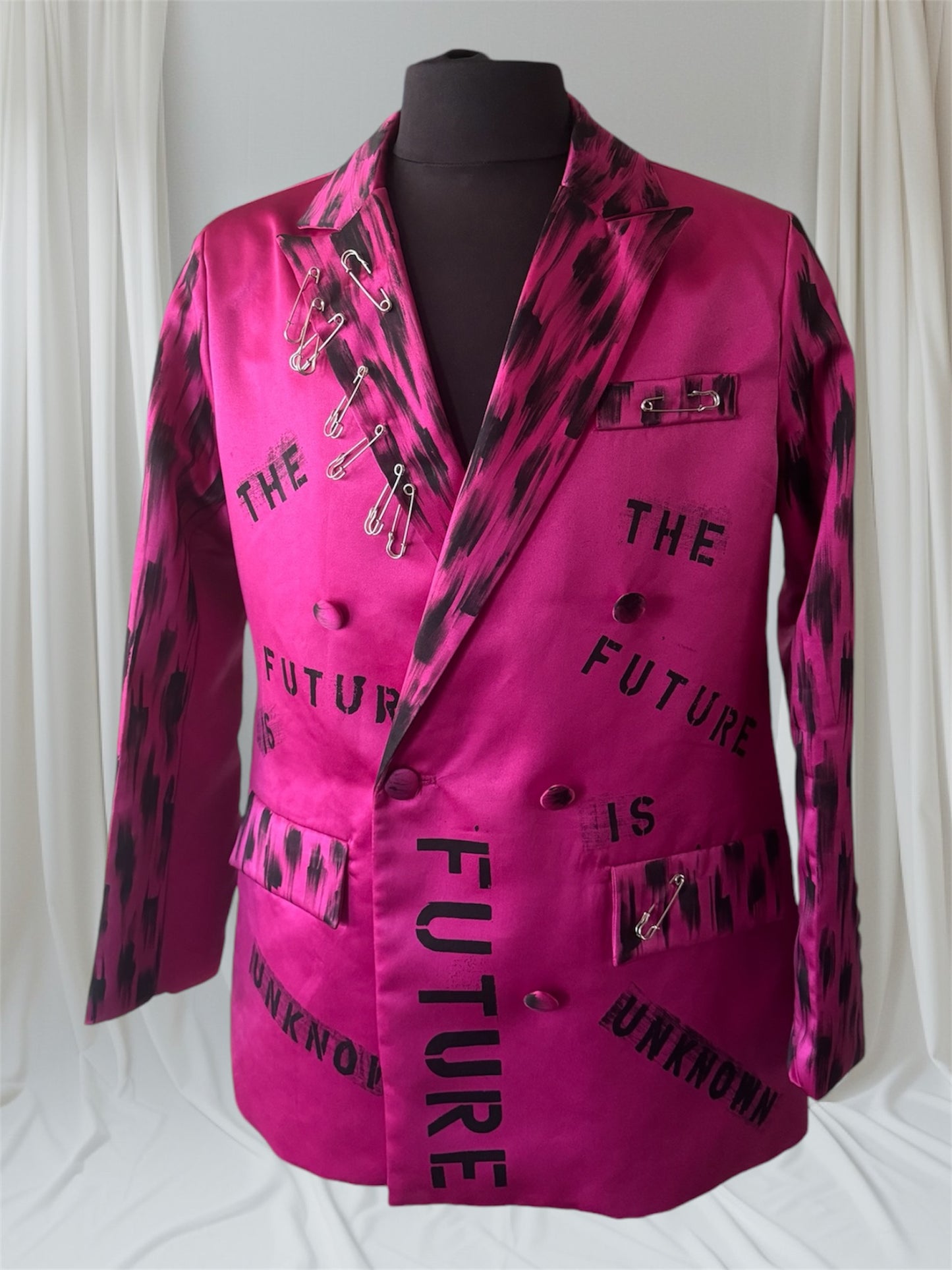 THE FUTURE IS UNKNOWN Unisex Fuchsia Blazer, X-Large/ 42" chest