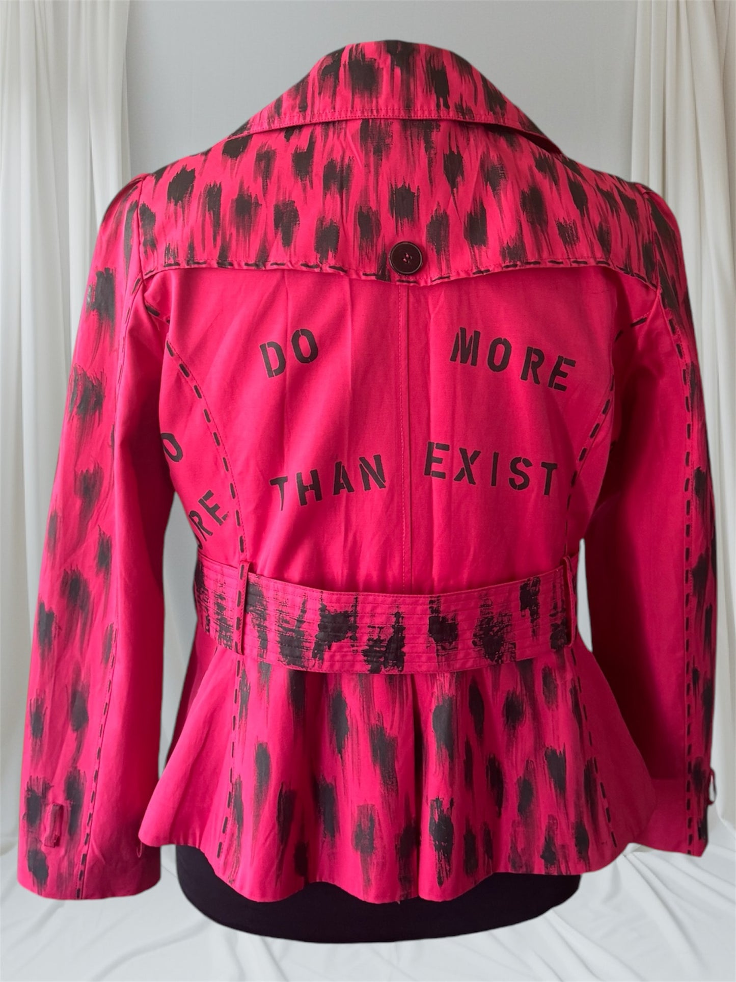 womens hot pink custom trench coat