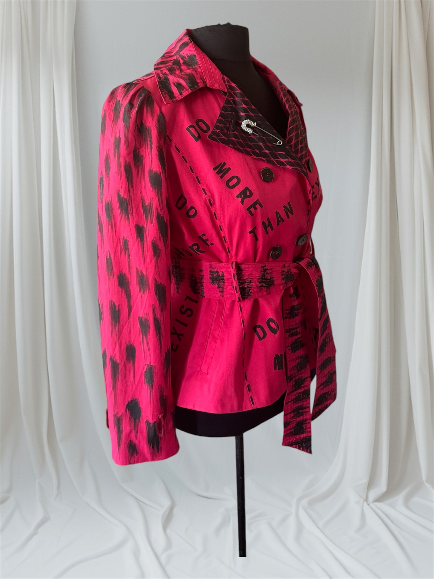 womens hot pink custom trench coat