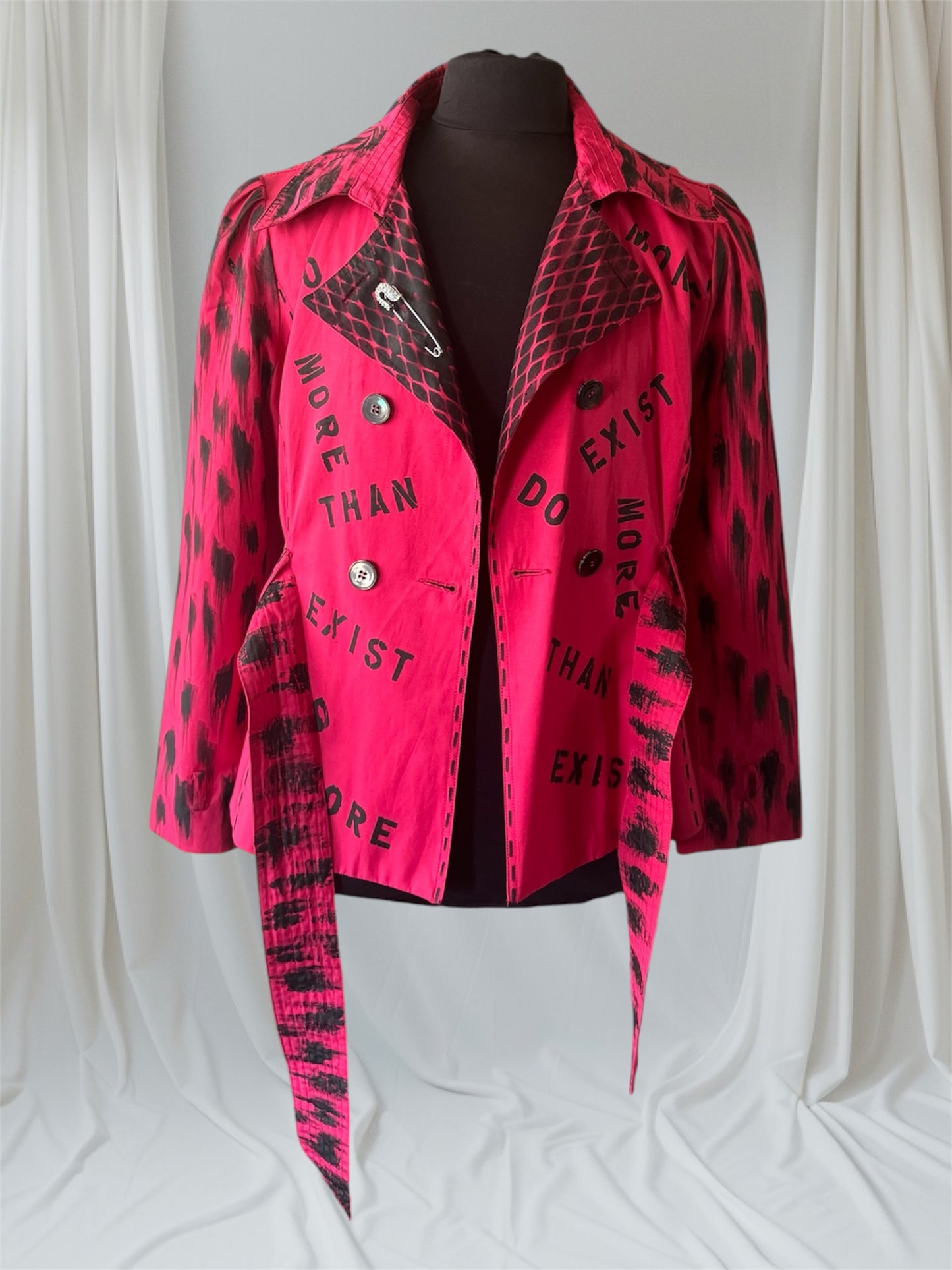 womens hot pink custom trench coat