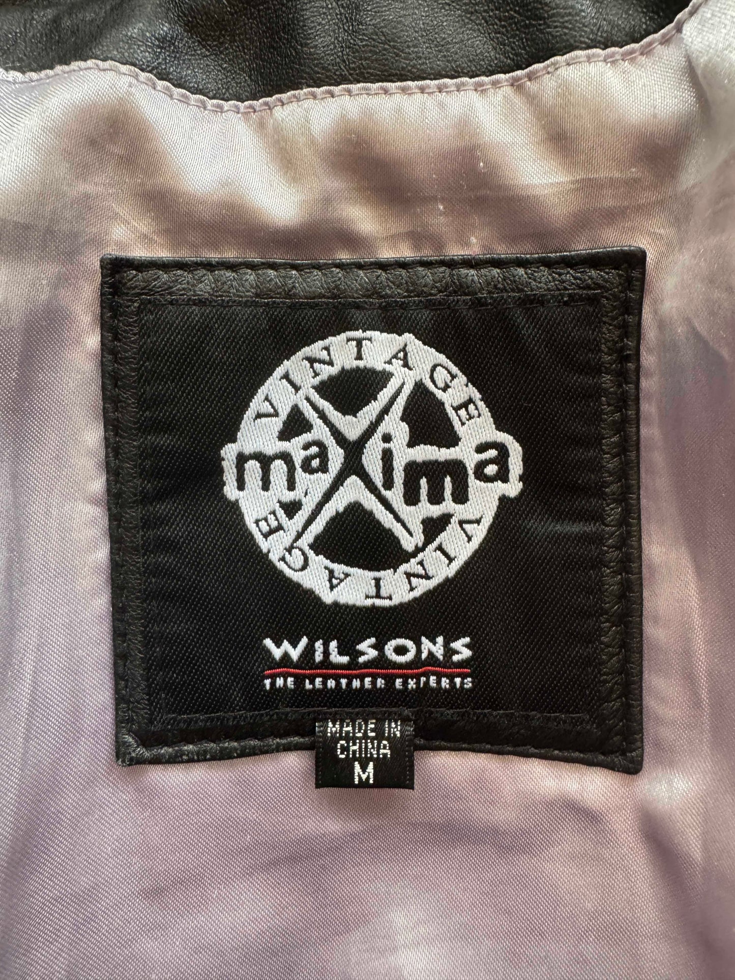 Women's Vintage Leather Trucker Jacket, Medium