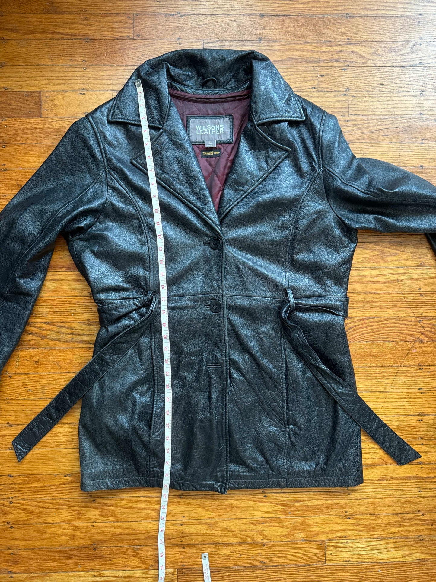 Women's Leather Trench Coat, L