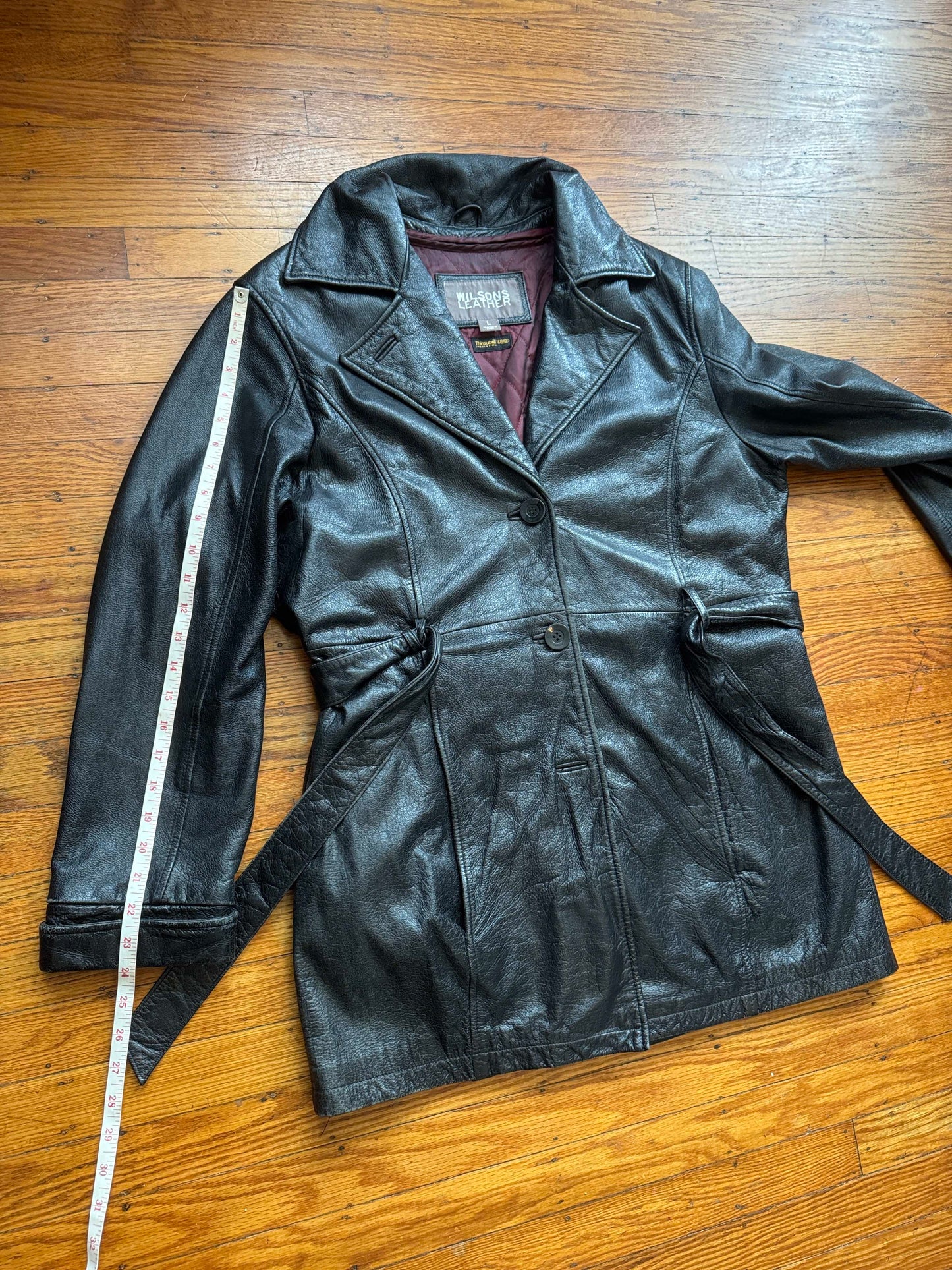 Women's Leather Trench Coat, L