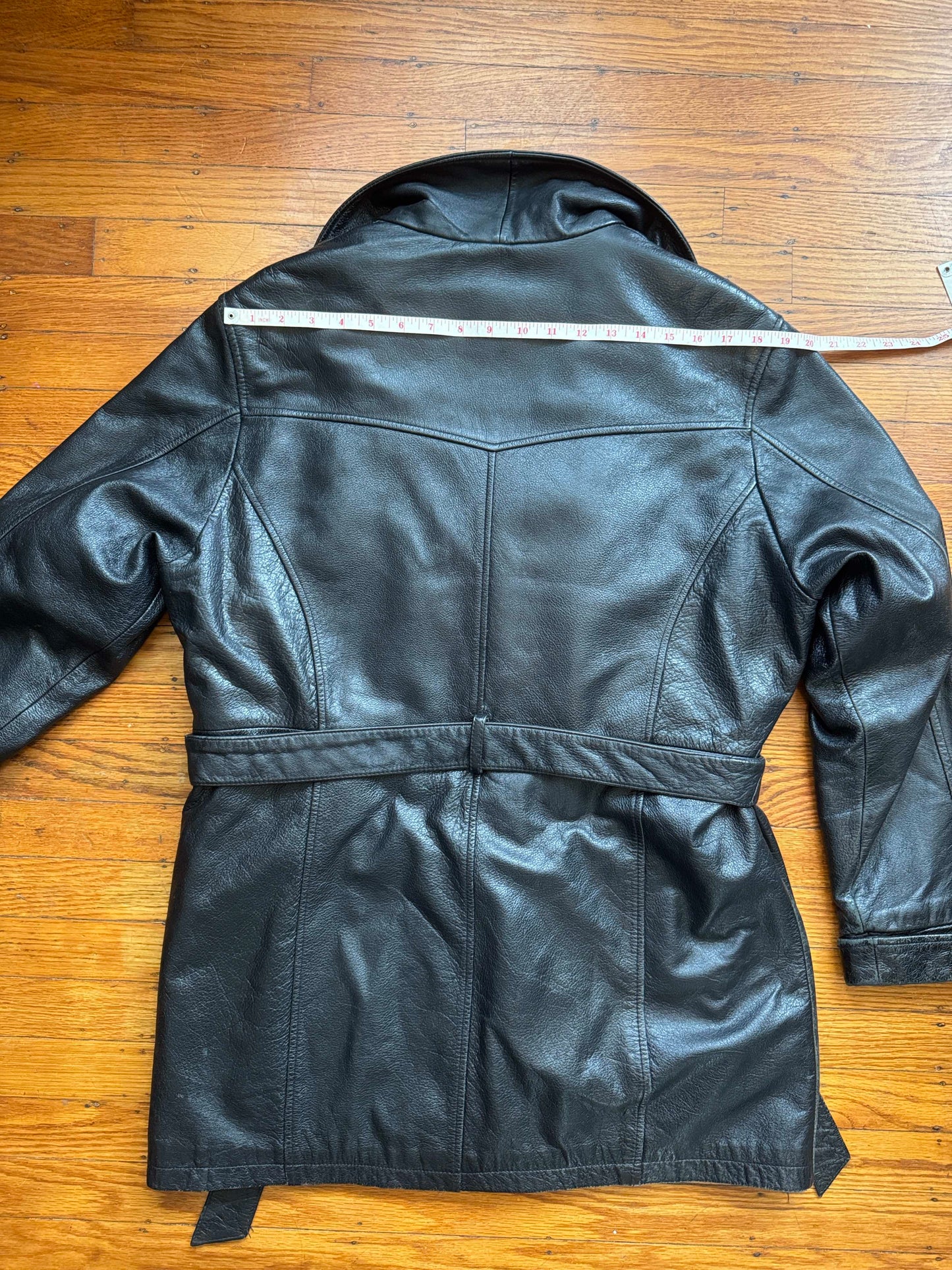 Women's Leather Trench Coat, L