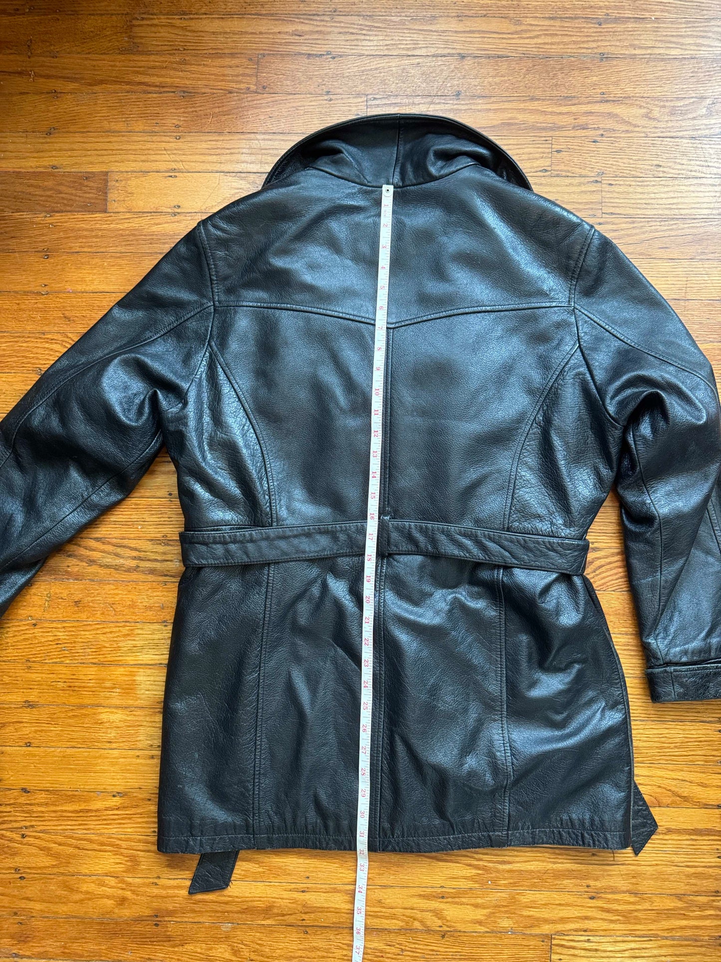 Women's Leather Trench Coat, L