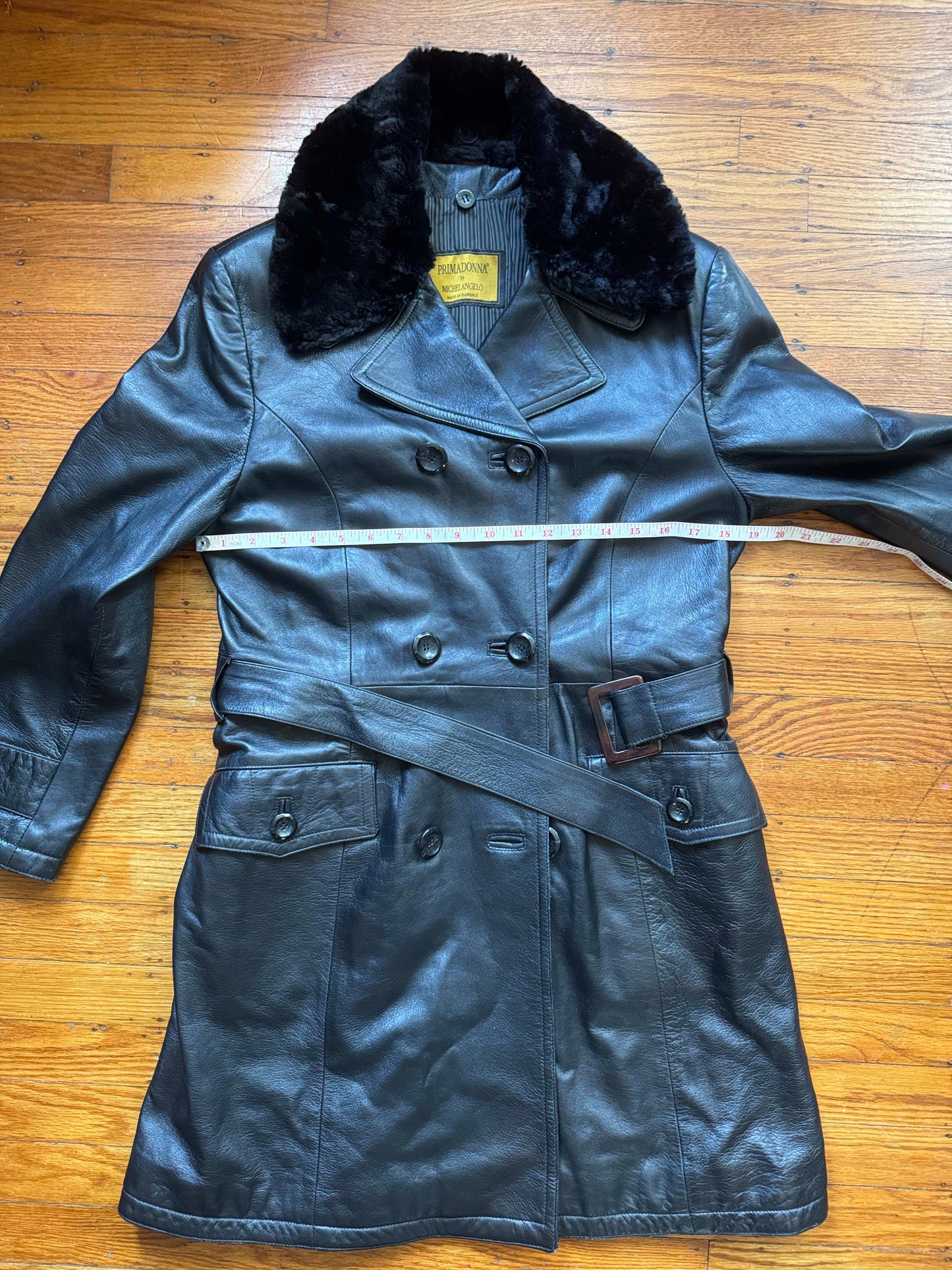 Women's Leather Trench Coat, M-L