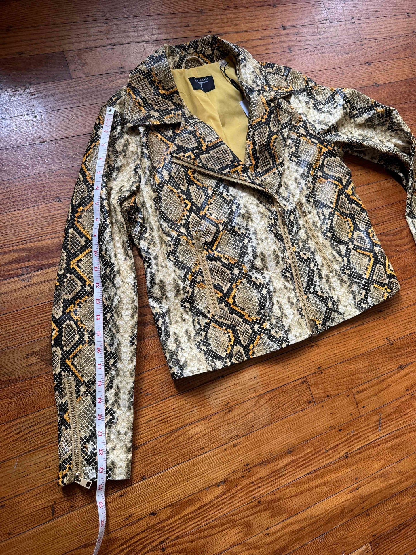 Women's Faux Leather Snakeskin Jacket, M