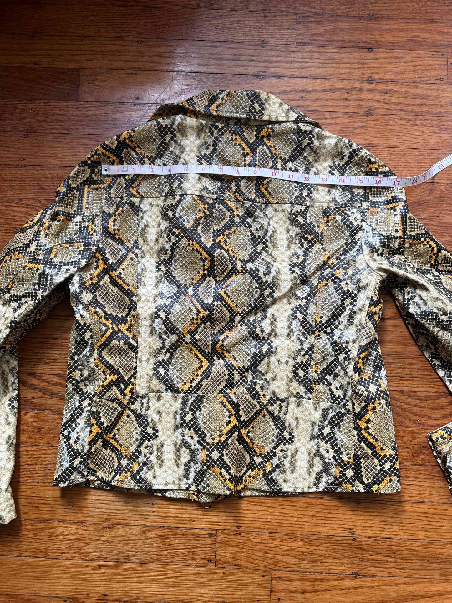 Women's Faux Leather Snakeskin Jacket, M