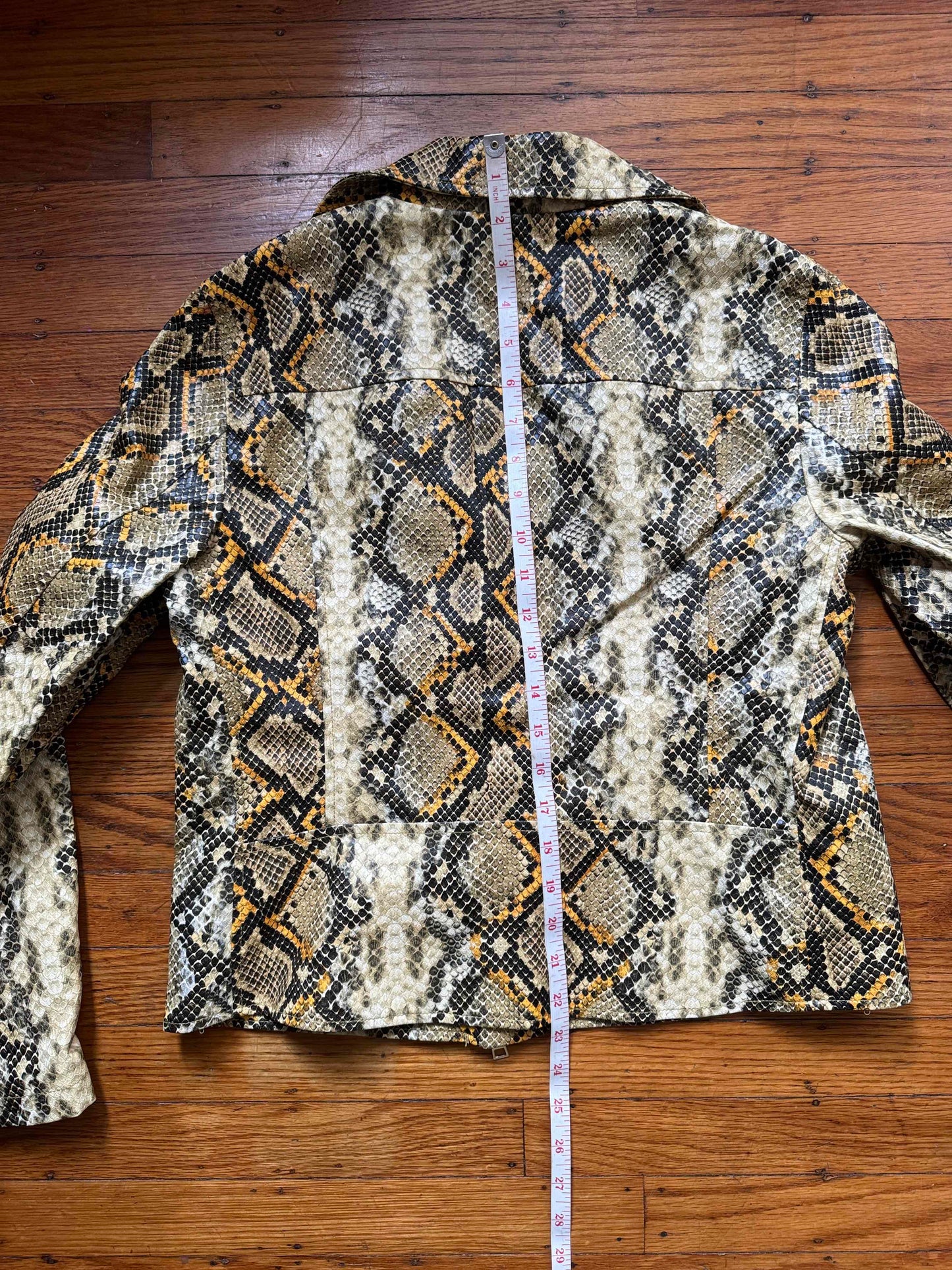Women's Faux Leather Snakeskin Jacket, M