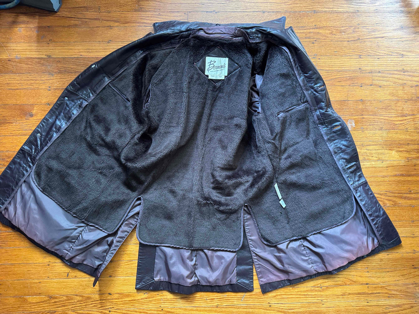 Men's 1970's Dark Brown Vintage Leather Jacket, L 42