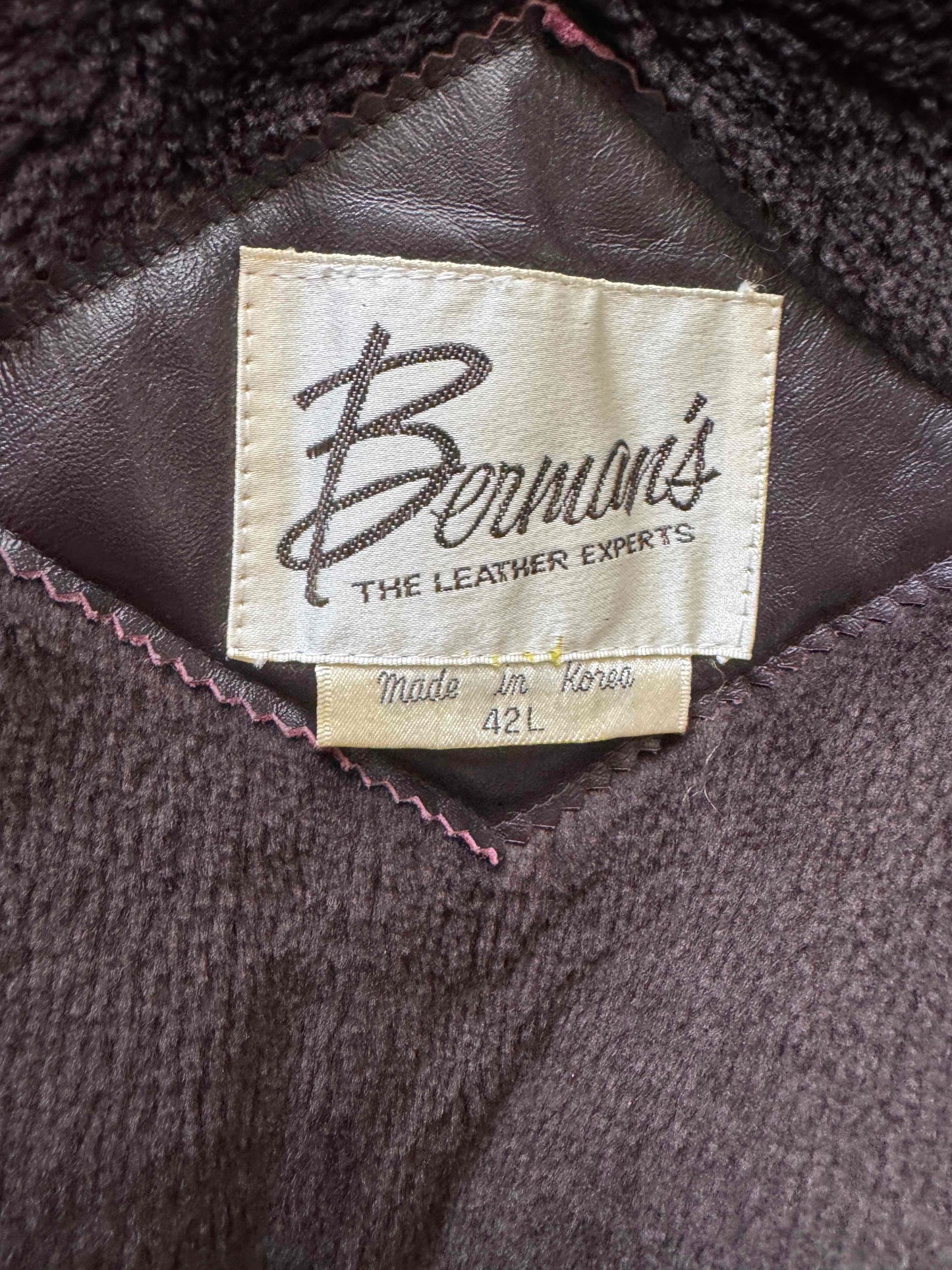Men's 1970's Dark Brown Vintage Leather Jacket, L 42