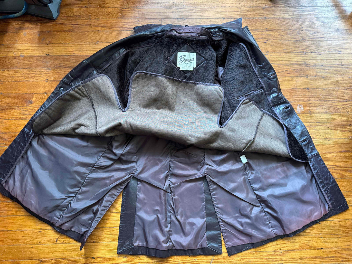 Men's 1970's Dark Brown Vintage Leather Jacket, L 42