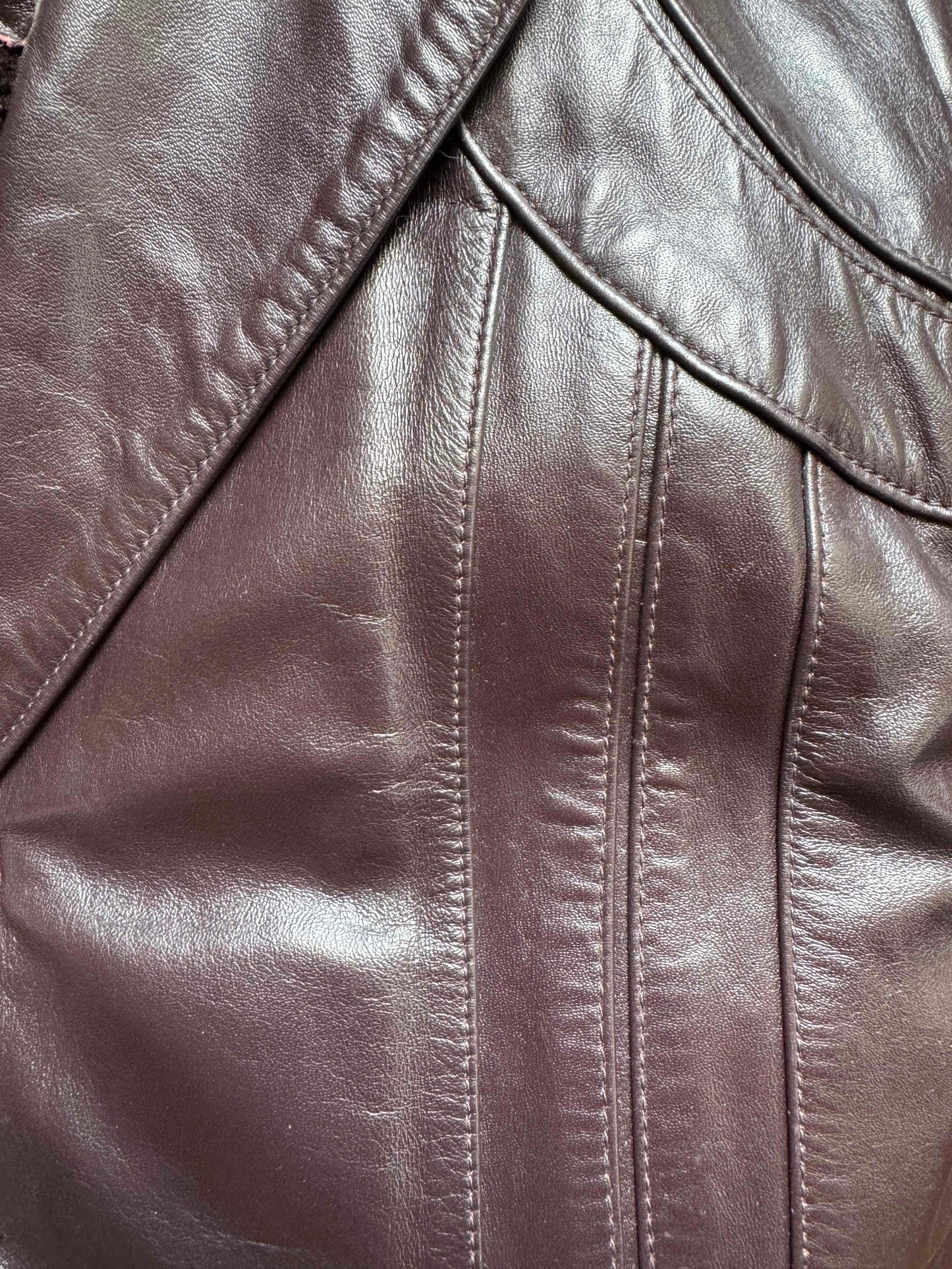 Men's 1970's Dark Brown Vintage Leather Jacket, L 42