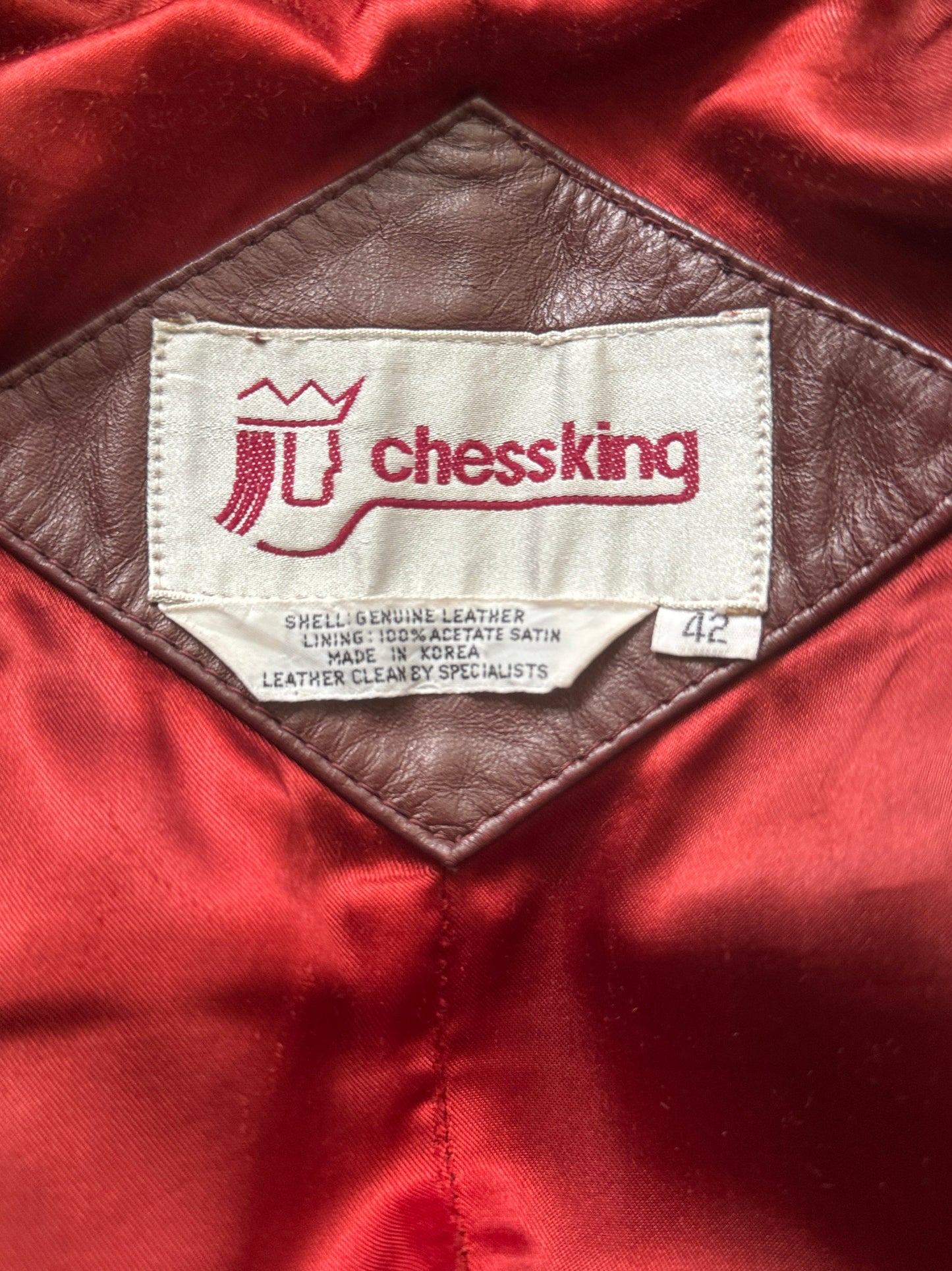 Men's Oxblood Vintage Leather Blazer, L 42
