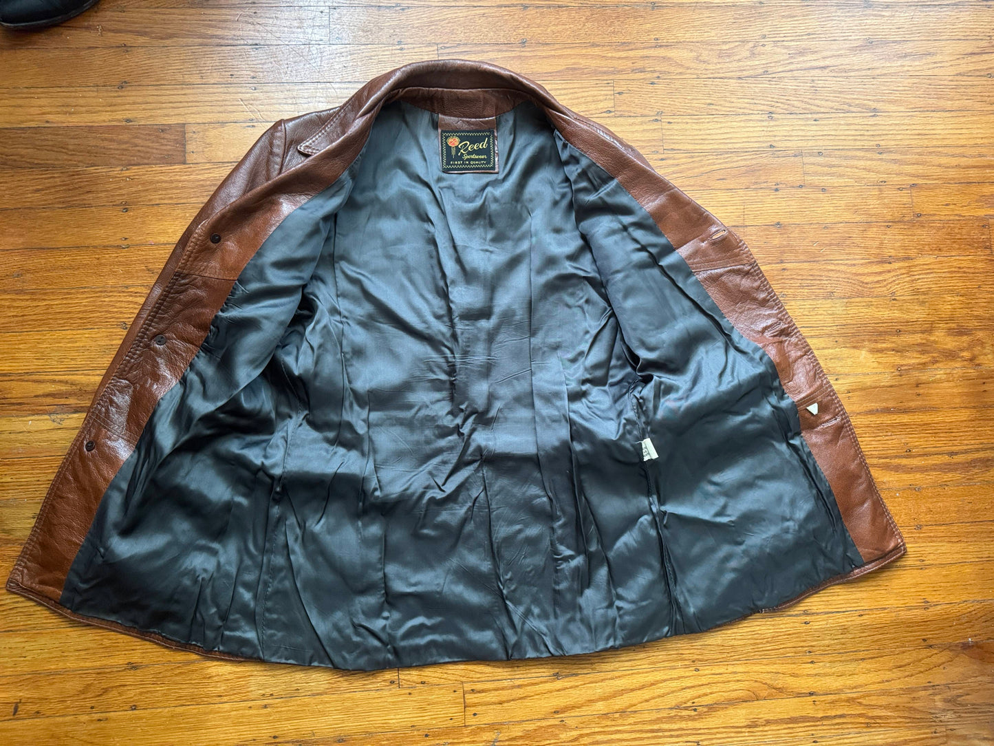 Men's 1970's Brown Vintage Leather Jacket, L 40