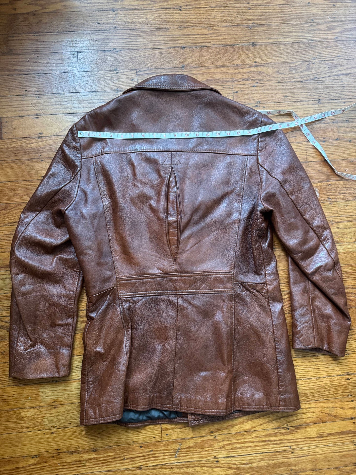 Men's 1970's Brown Vintage Leather Jacket, L 40
