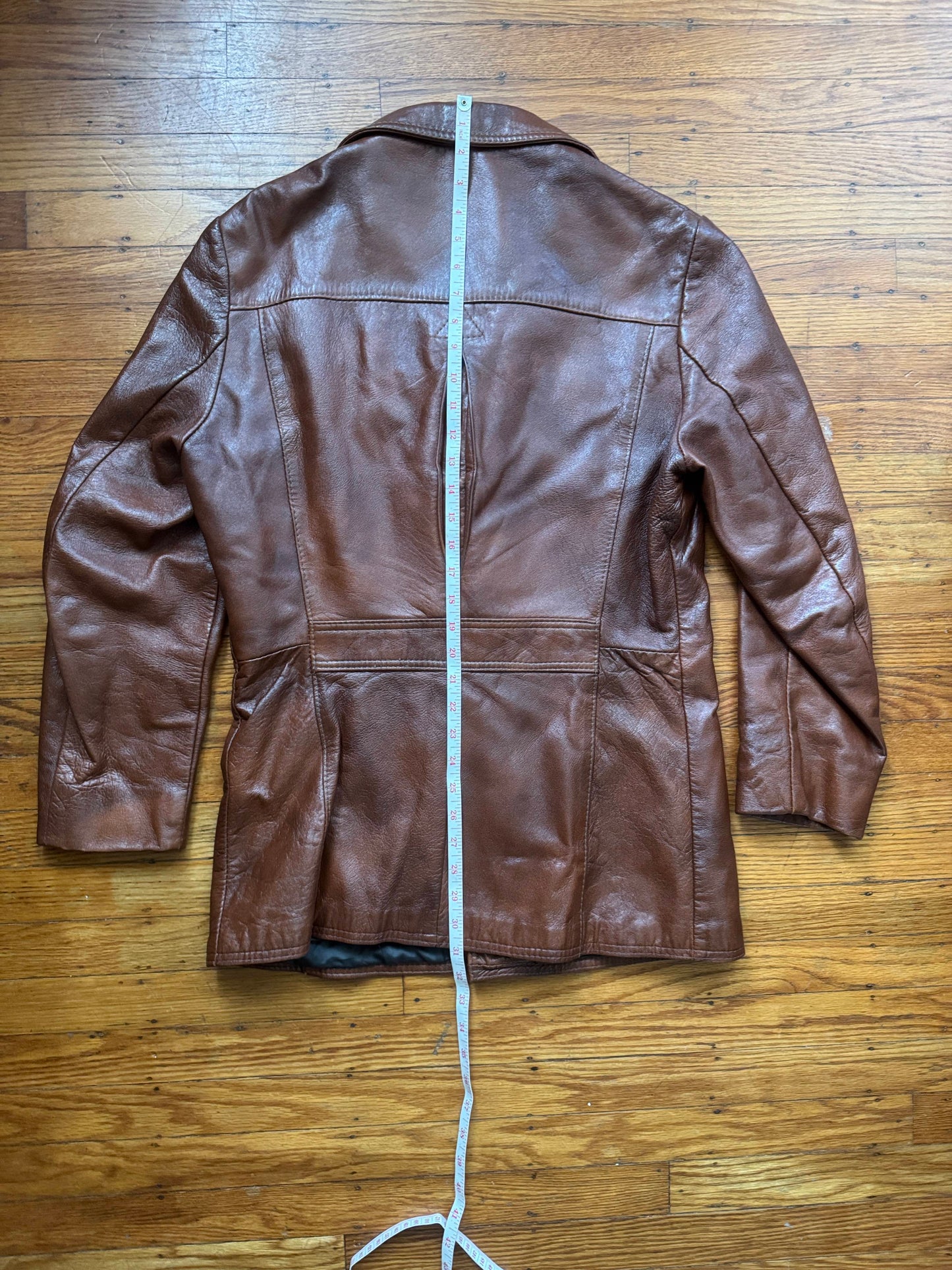 Men's 1970's Brown Vintage Leather Jacket, L 40