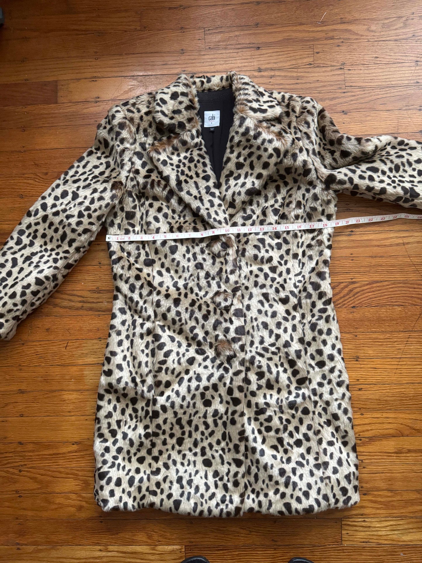 Women's Cheetah Print Faux Fur Coat, S