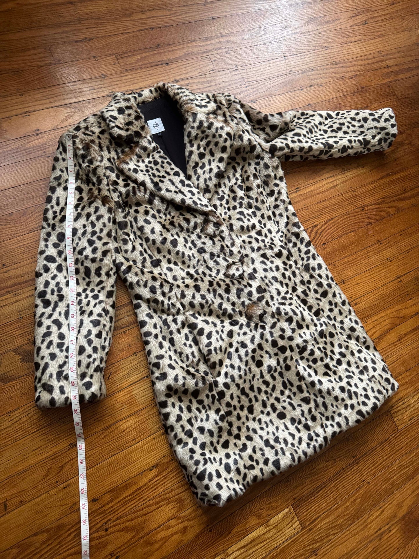 Women's Cheetah Print Faux Fur Coat, S
