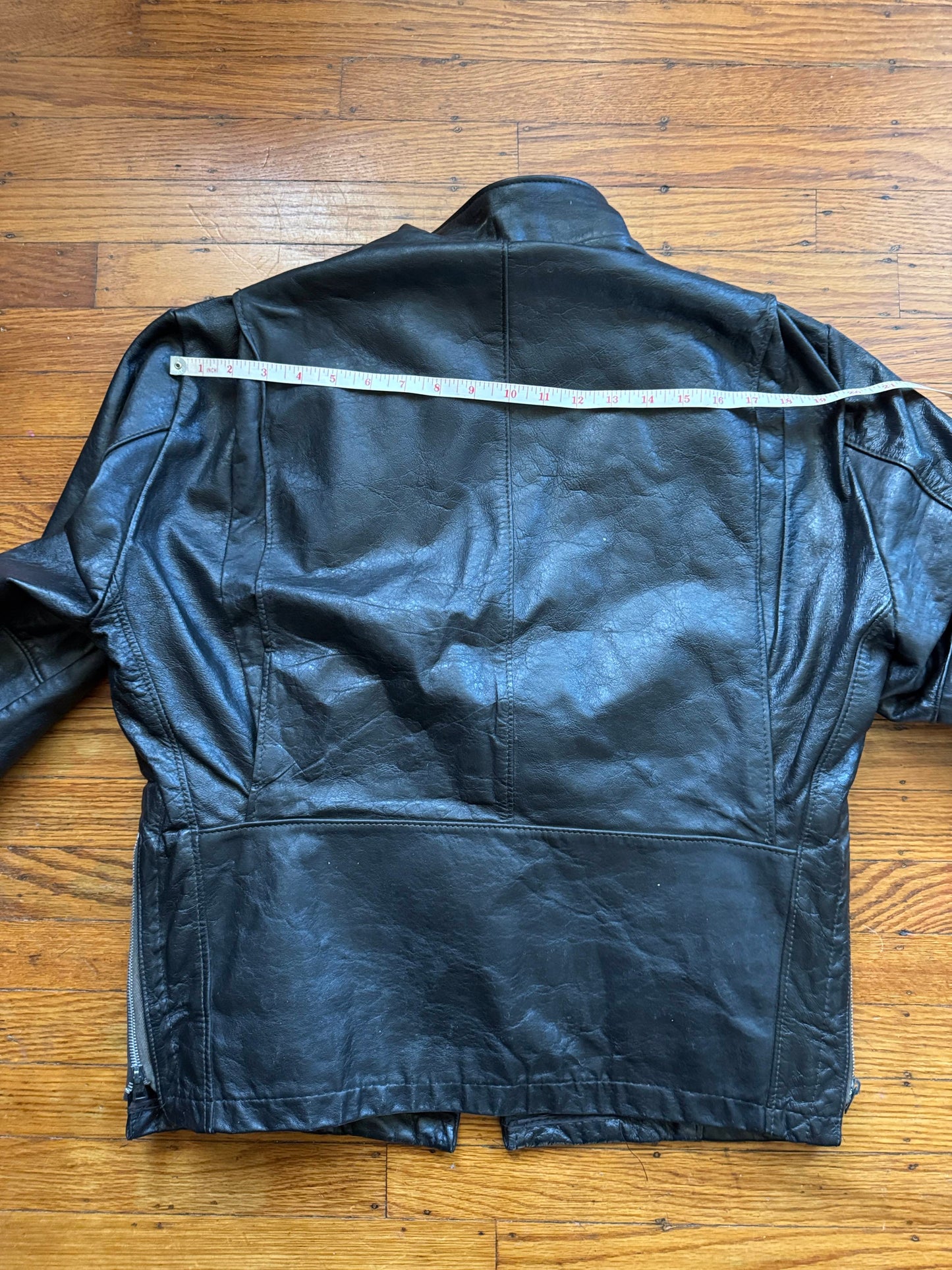 Men's Vintage Black Leather Cafe Racer Jacket, M/ 40R