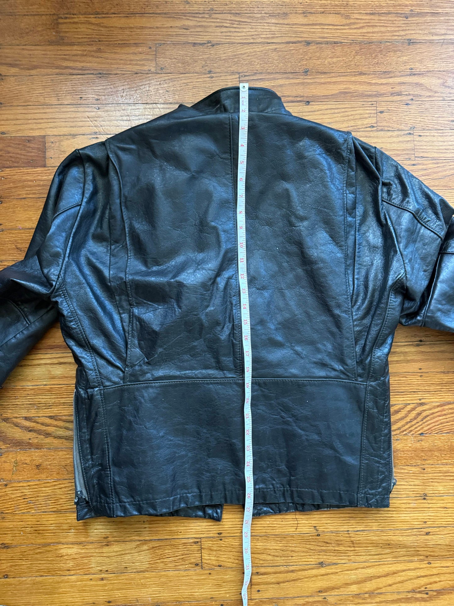 Men's Vintage Black Leather Cafe Racer Jacket, M/ 40R