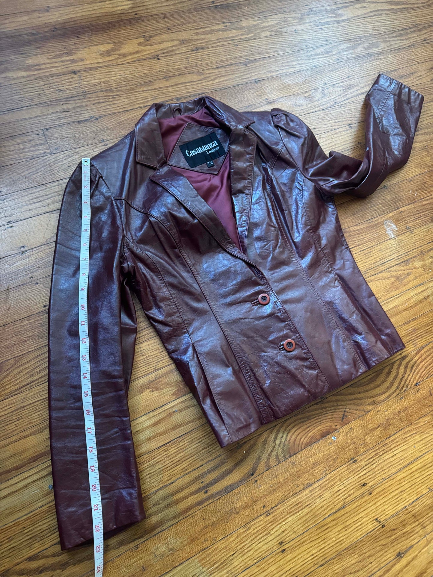 Vintage 1970s Oxblood Leather Women's jacket, Size S