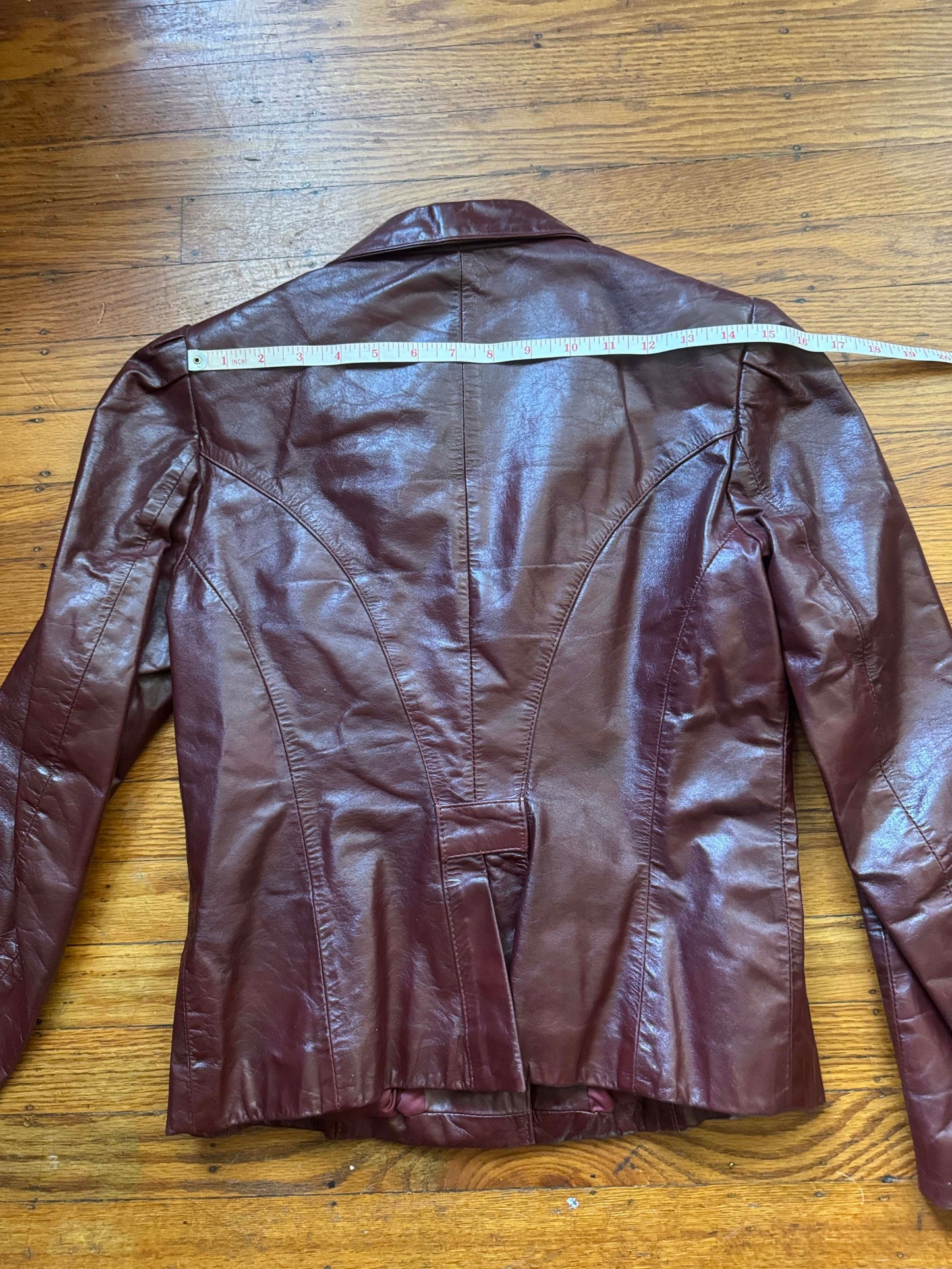 Vintage 1970s Oxblood Leather Women's jacket, Size S