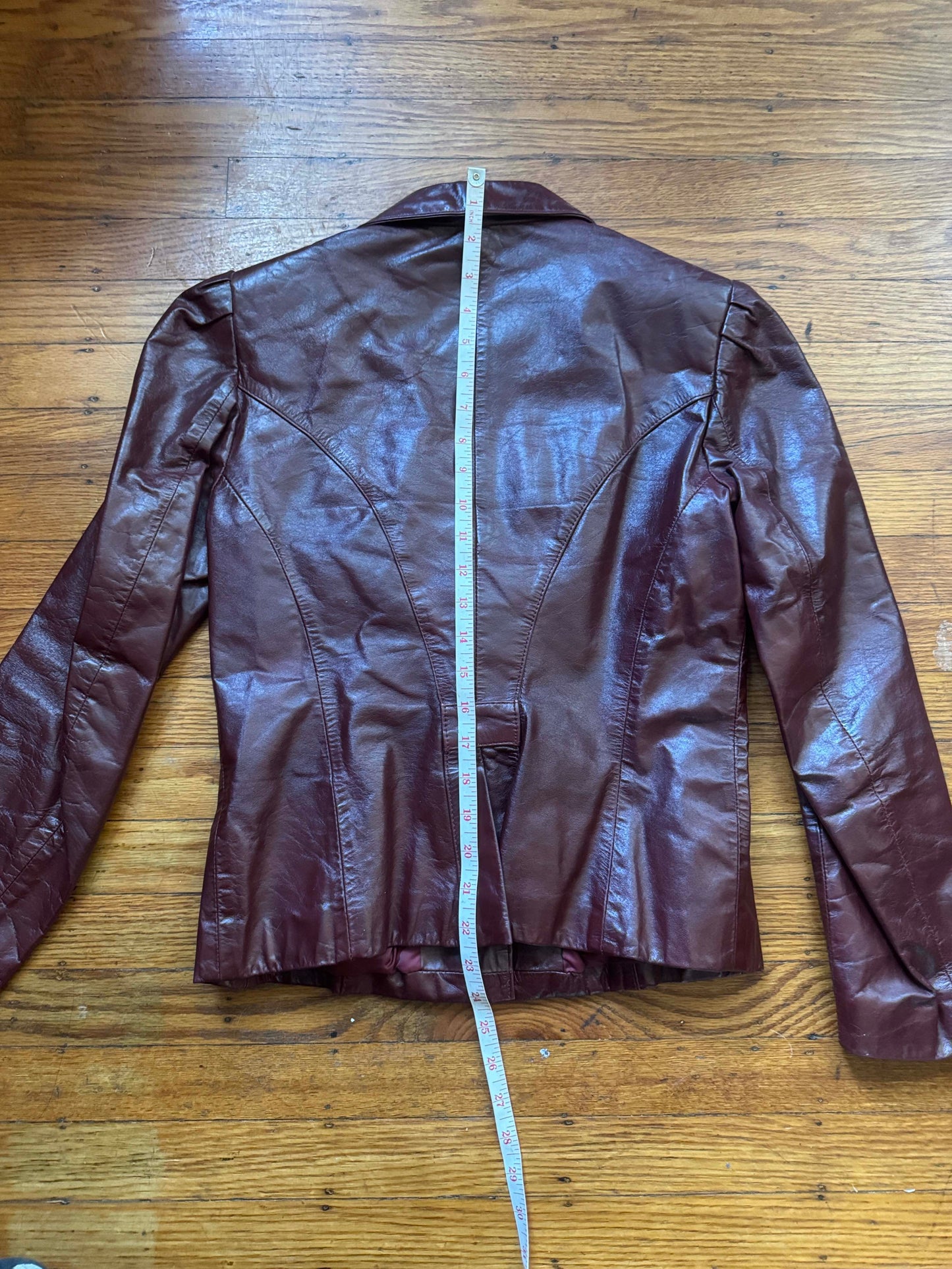 Vintage 1970s Oxblood Leather Women's jacket, Size S