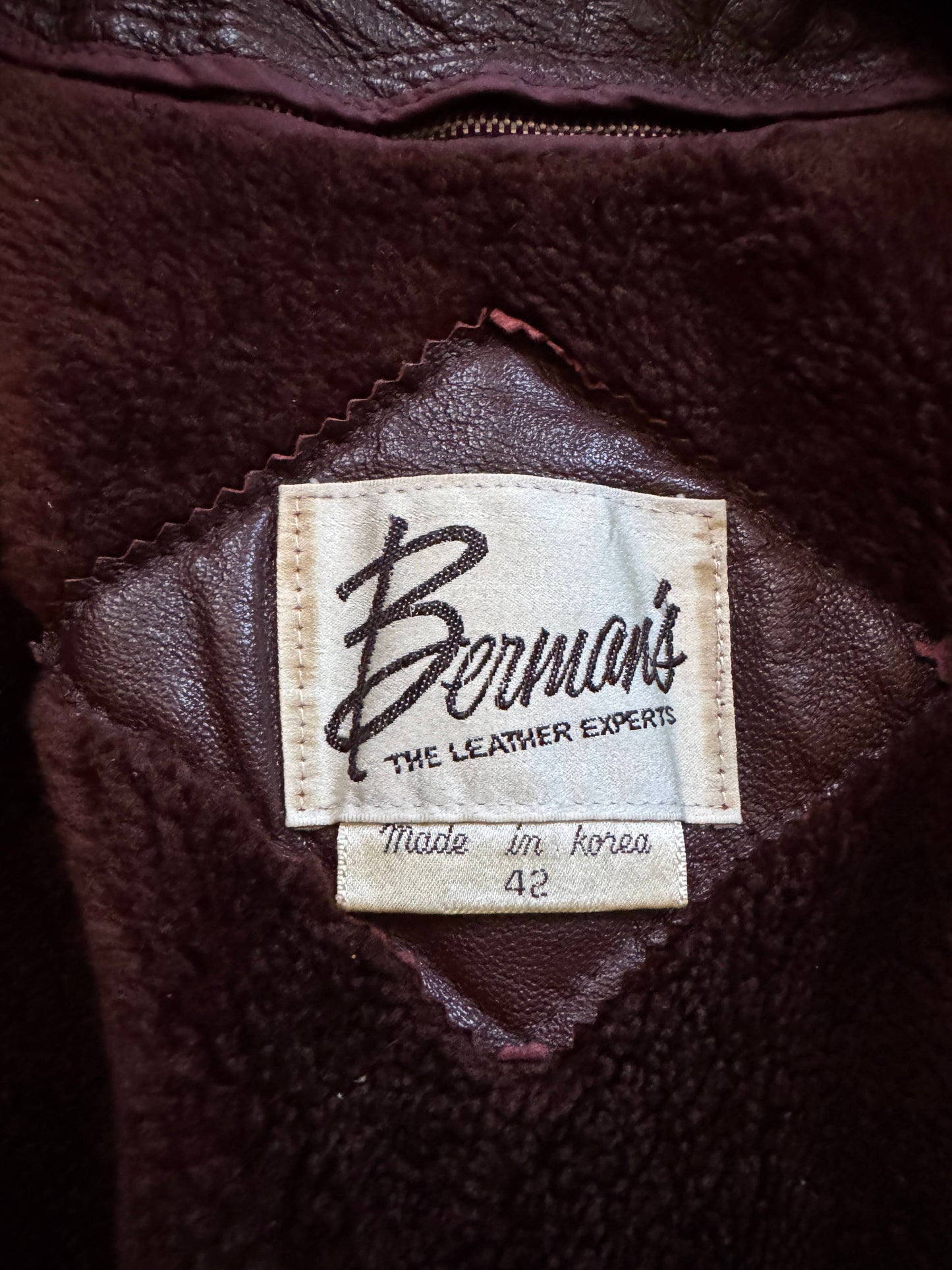 Men's 1970's Dark Brown Vintage Leather Jacket, L 42