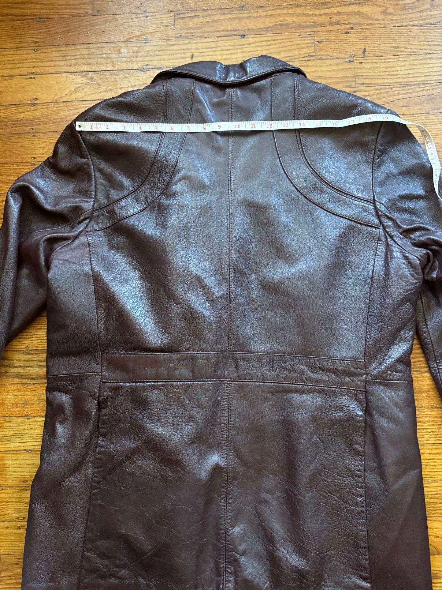 Men's 1970's Dark Brown Vintage Leather Jacket, L 42