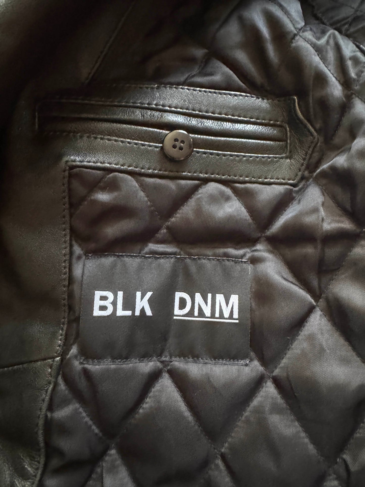 Men's Vintage High-Quality Black Leather Motorcycle Jacket, S