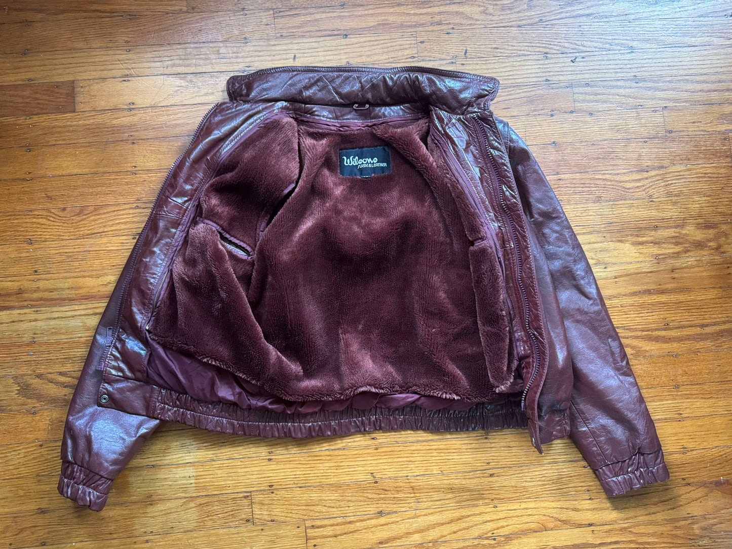 Men's (Unisex) 1970's Oxblood Vintage Leather Jacket, M 36
