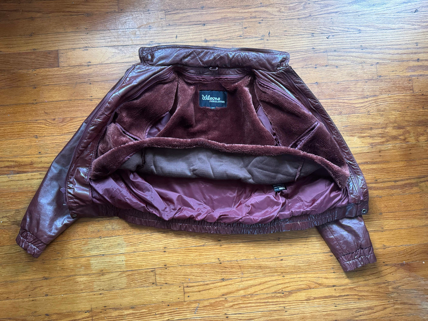 Men's (Unisex) 1970's Oxblood Vintage Leather Jacket, M 36