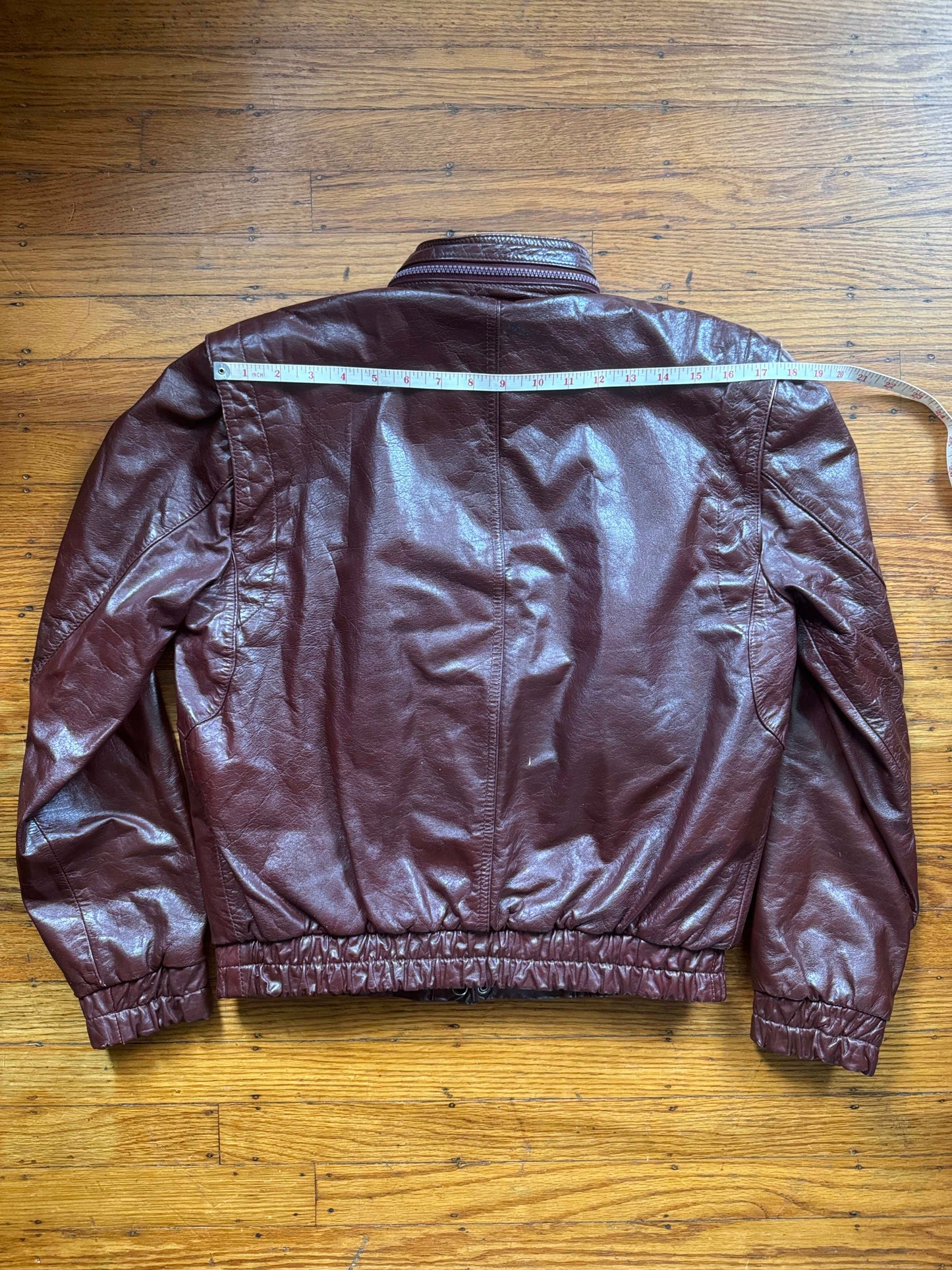 Men's (Unisex) 1970's Oxblood Vintage Leather Jacket, M 36