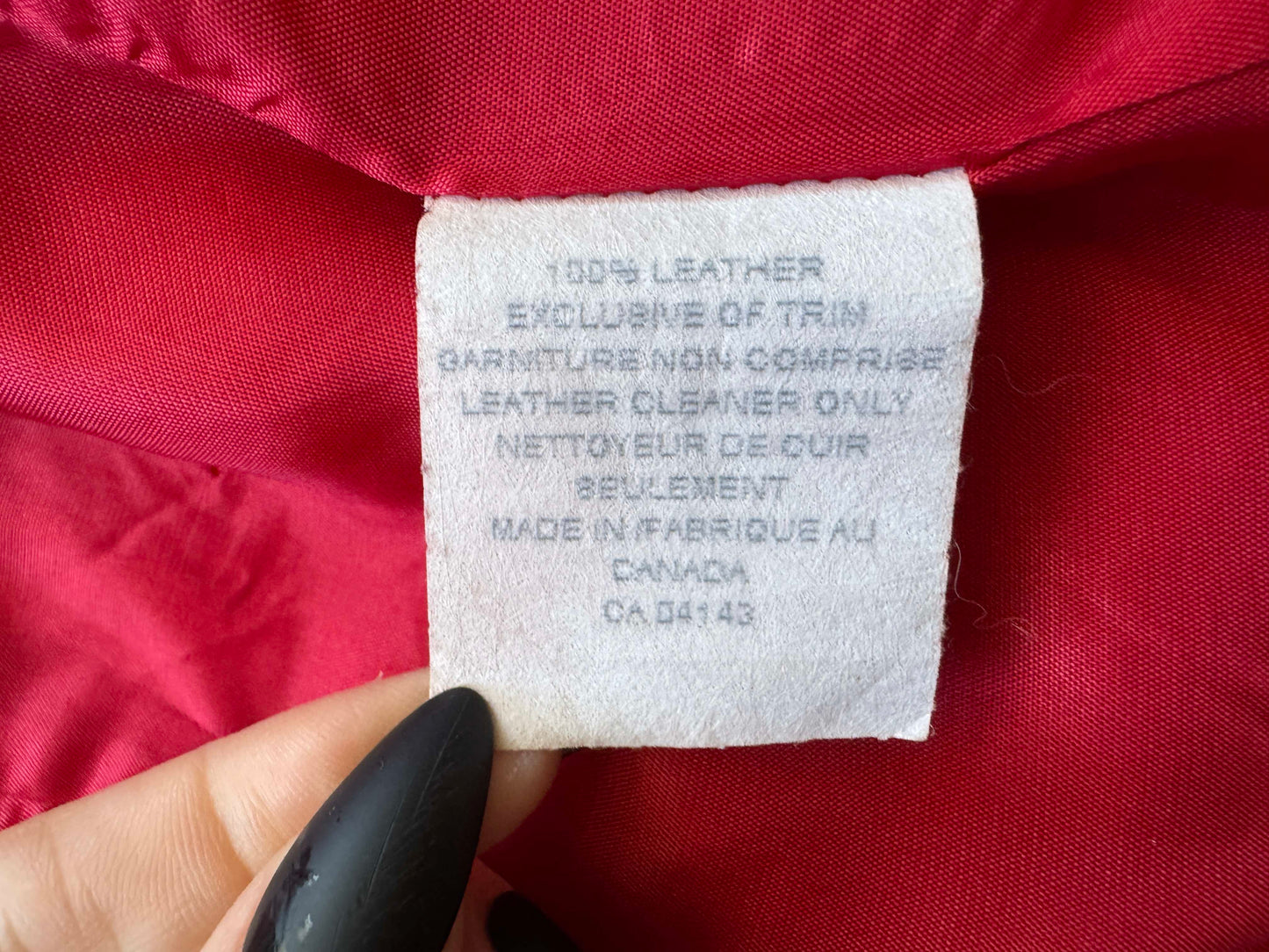Red Leather Women's Motorcycle Jacket, Size S