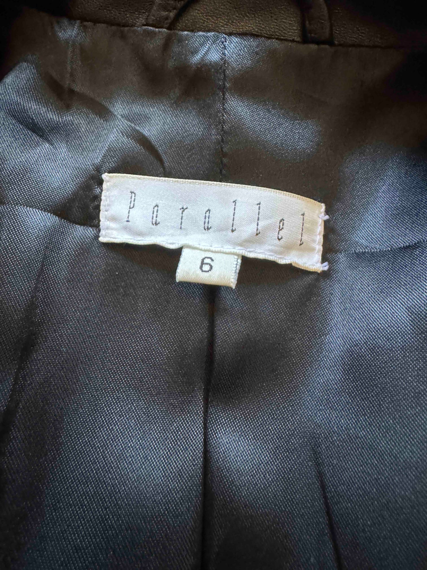 Black Leather Women's Blazer, Size M/ 6