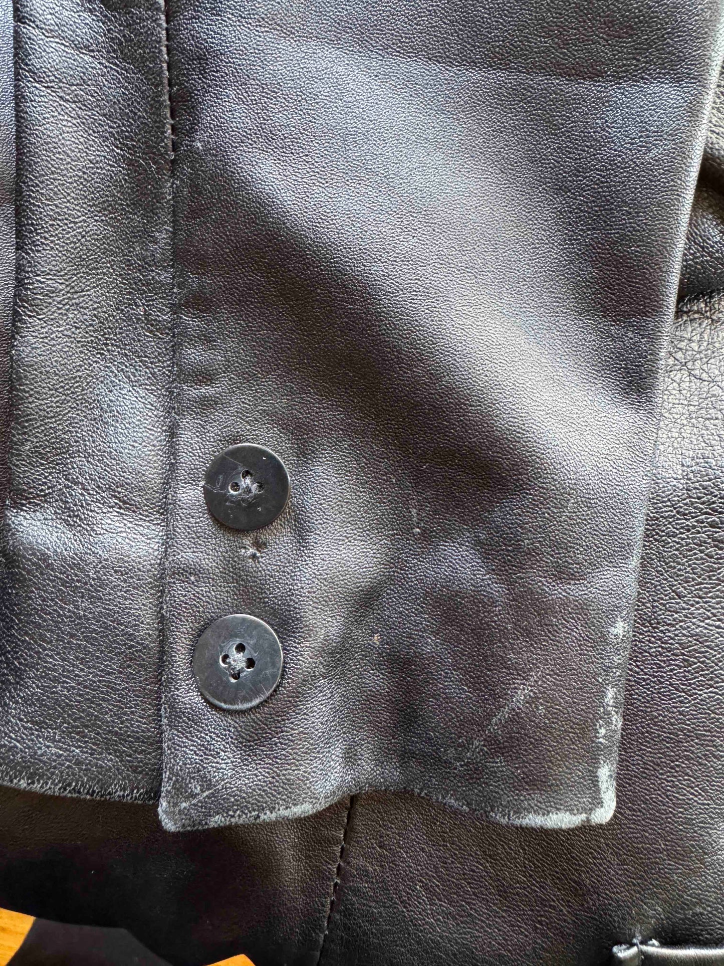 Black Leather Women's Blazer, Size M/ 6